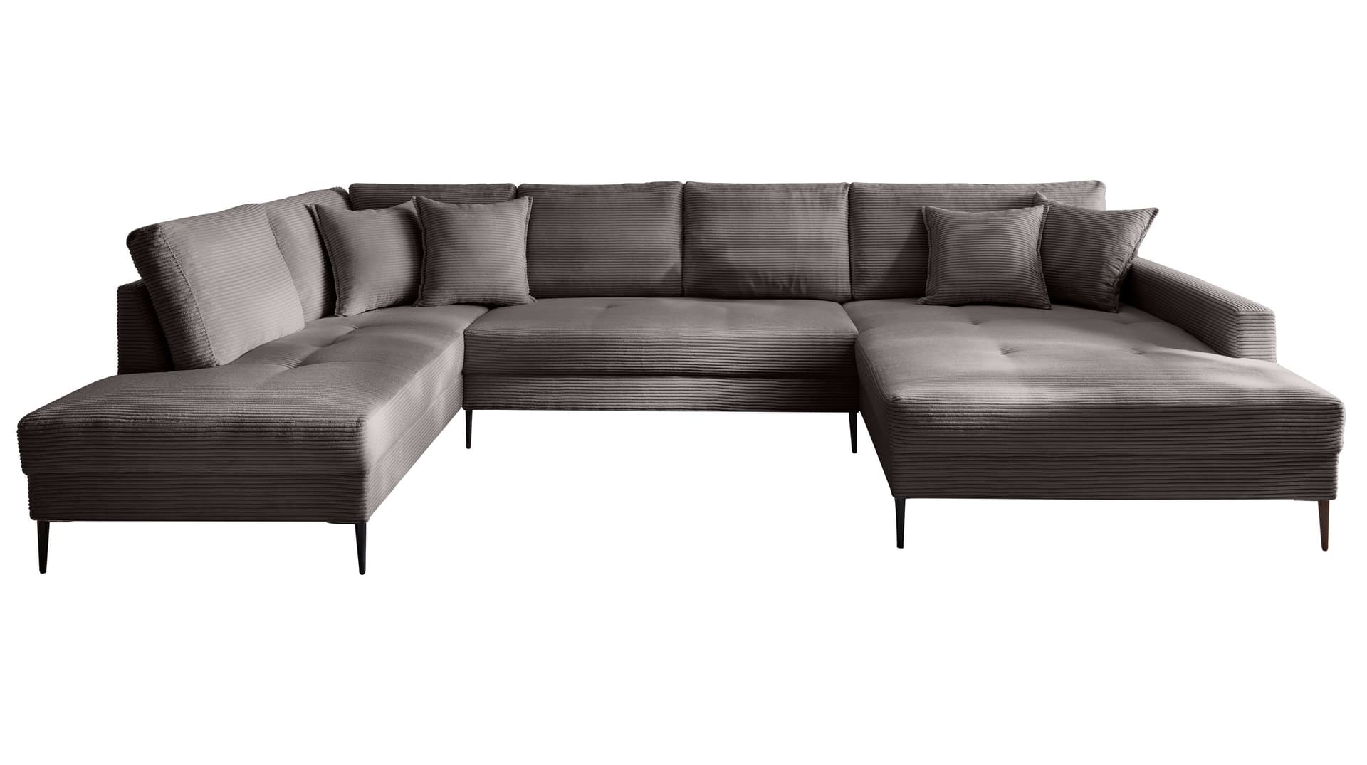 Wohnlandschaft Cord dunkelgrau - 360 cm - SUMMER