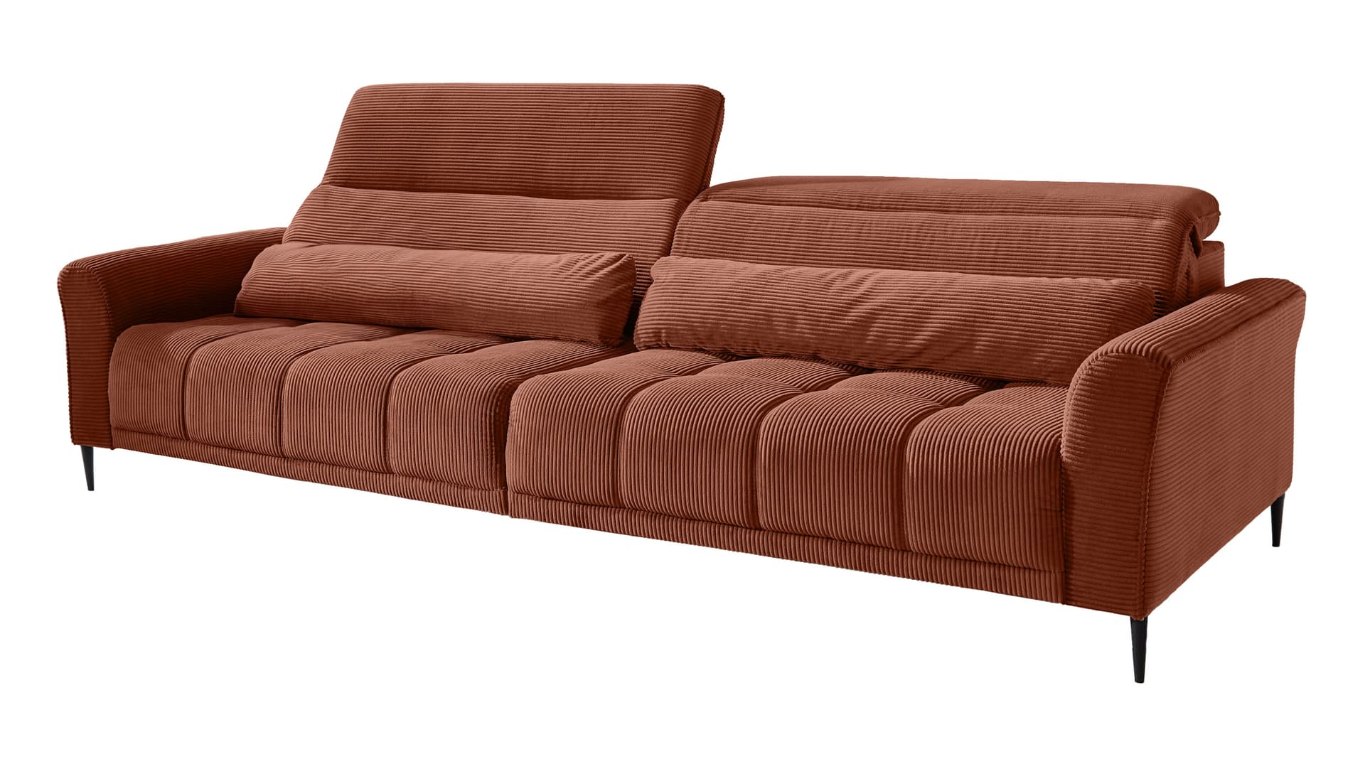 Big Sofa Cord rost mit Nosagunterfederung 280 cm - LOGAN