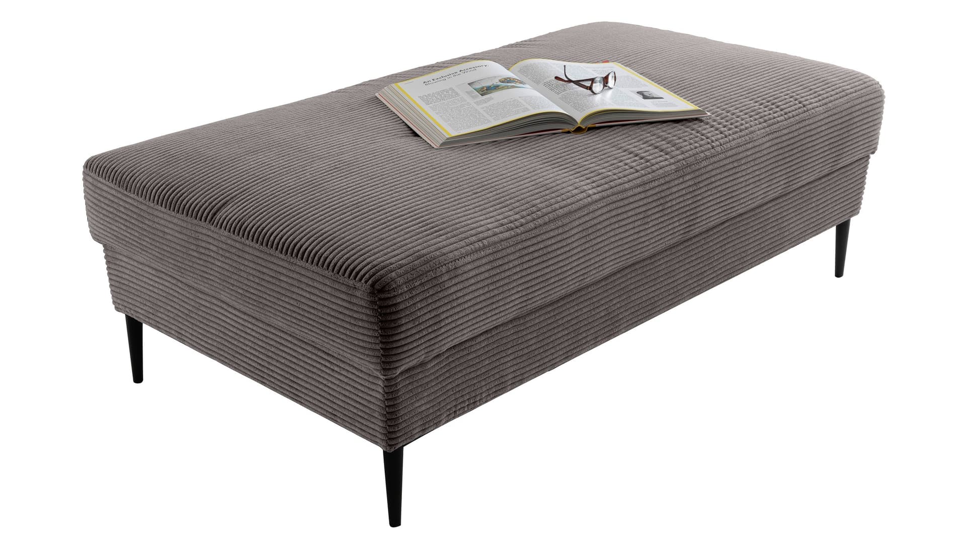Hocker Sitzhocker 140 x 75 cm Cord grau - SUMMER