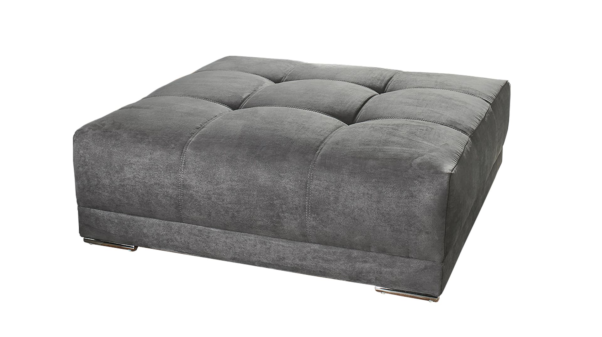 Hocker Sitzhocker 120 x 120 cm Microfaser grau - MOLDAU