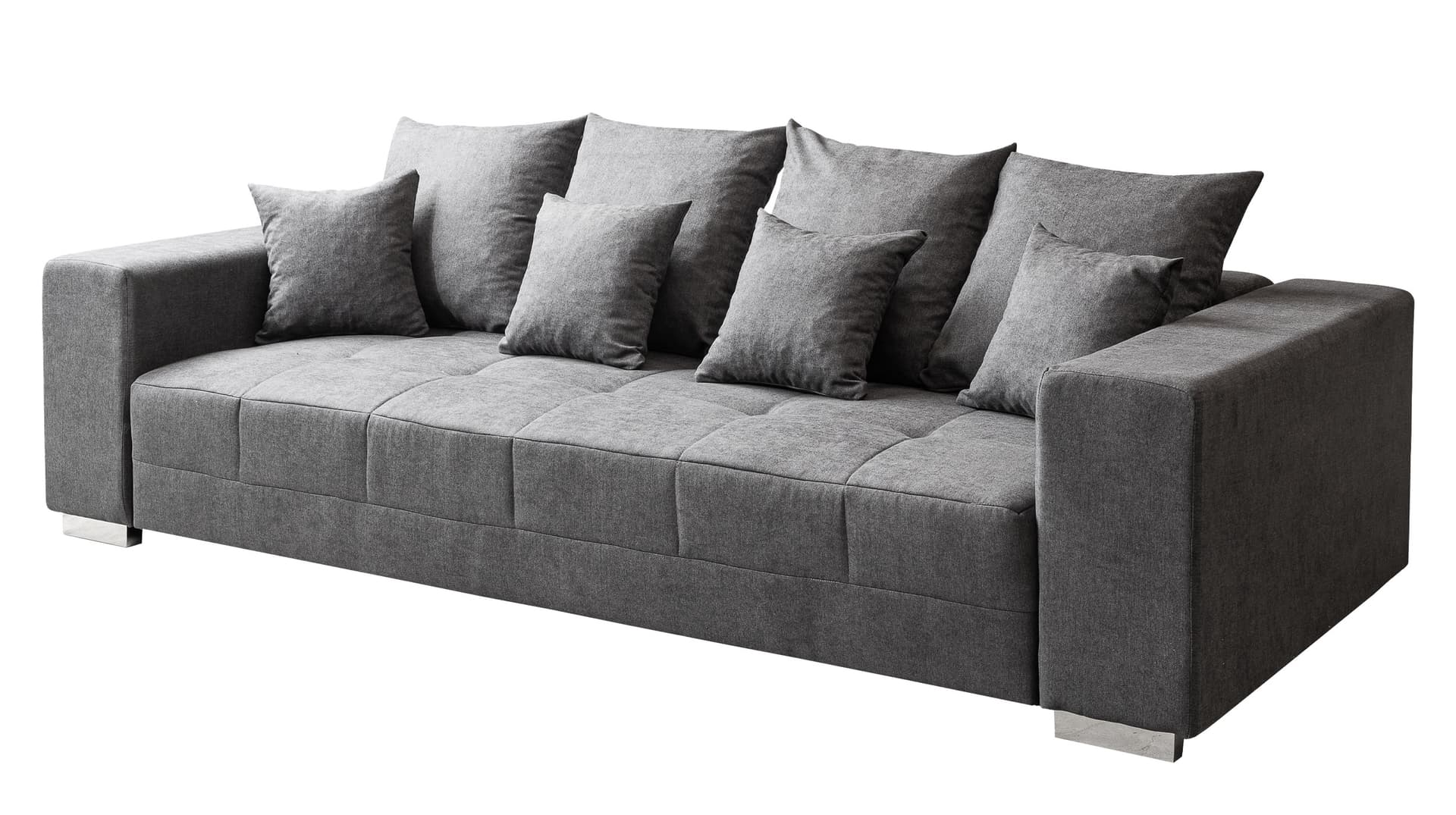 Big Sofa grau Stoffbezug - Microfaser - 254 cm - BORNEO