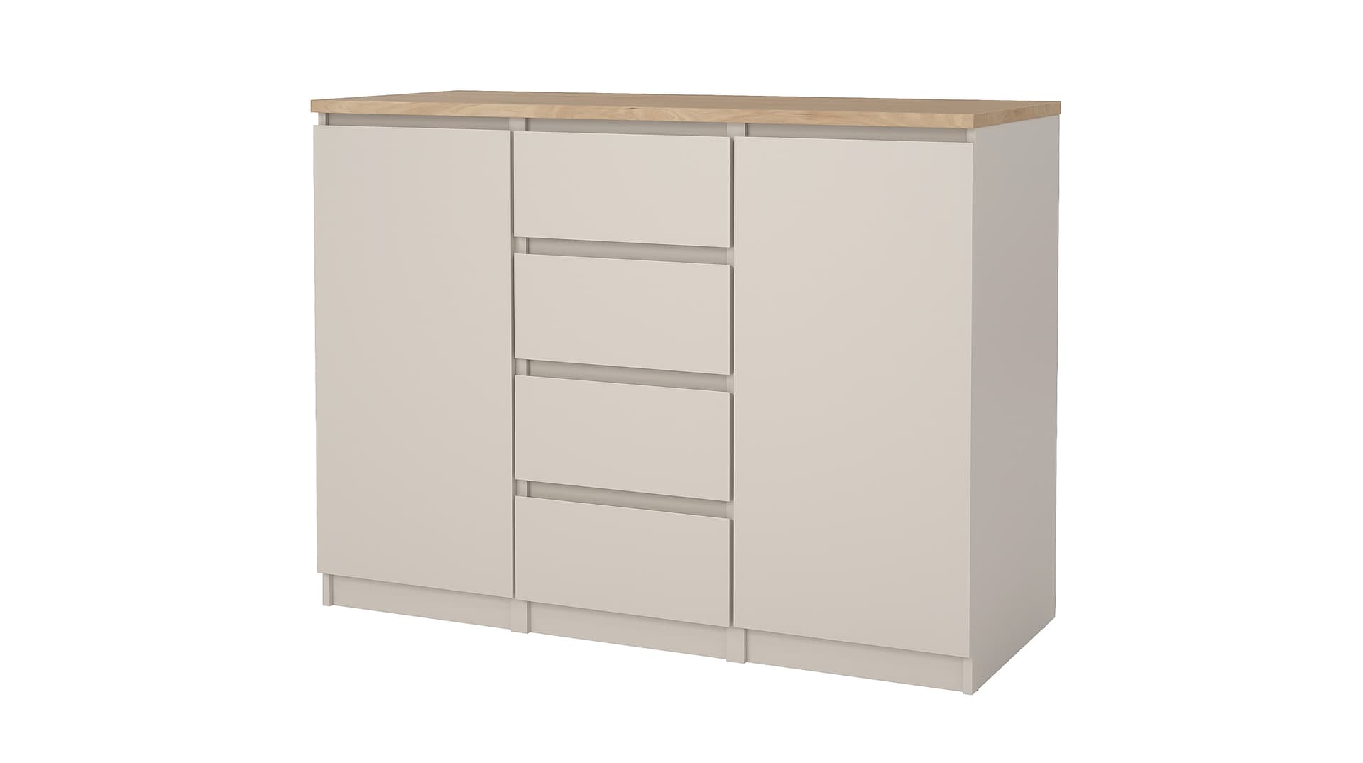 Sideboard 4 Schubladen Beige-Kaschmir Jackson Hickory 121 cm - NAIA