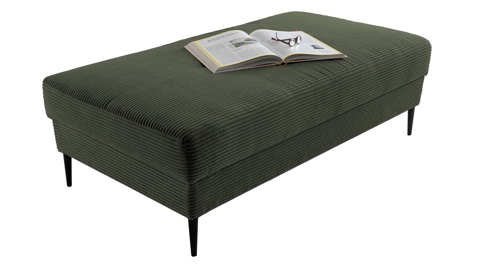 Hocker Sitzhocker 140 x 75 cm Cord grün - SUMMER