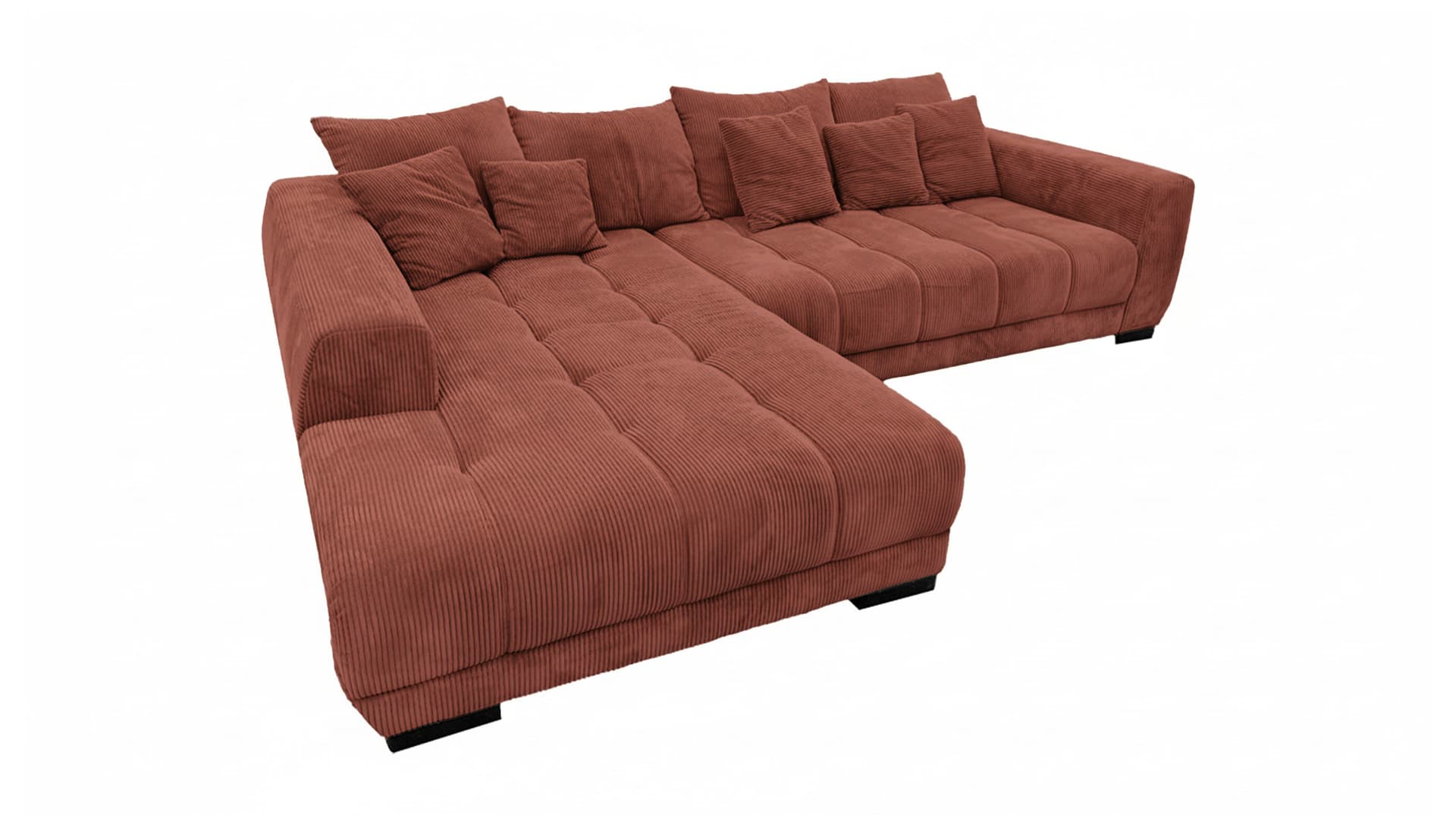 Ecksofa Cord rost elektrisch ausfahrbar 300 cm - OT links - ARTEMIS