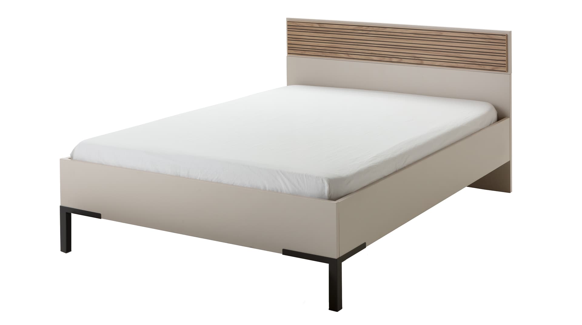 Jugendbett 120 x 200 cm Eiche - Beige-Kaschmir - BRAVO