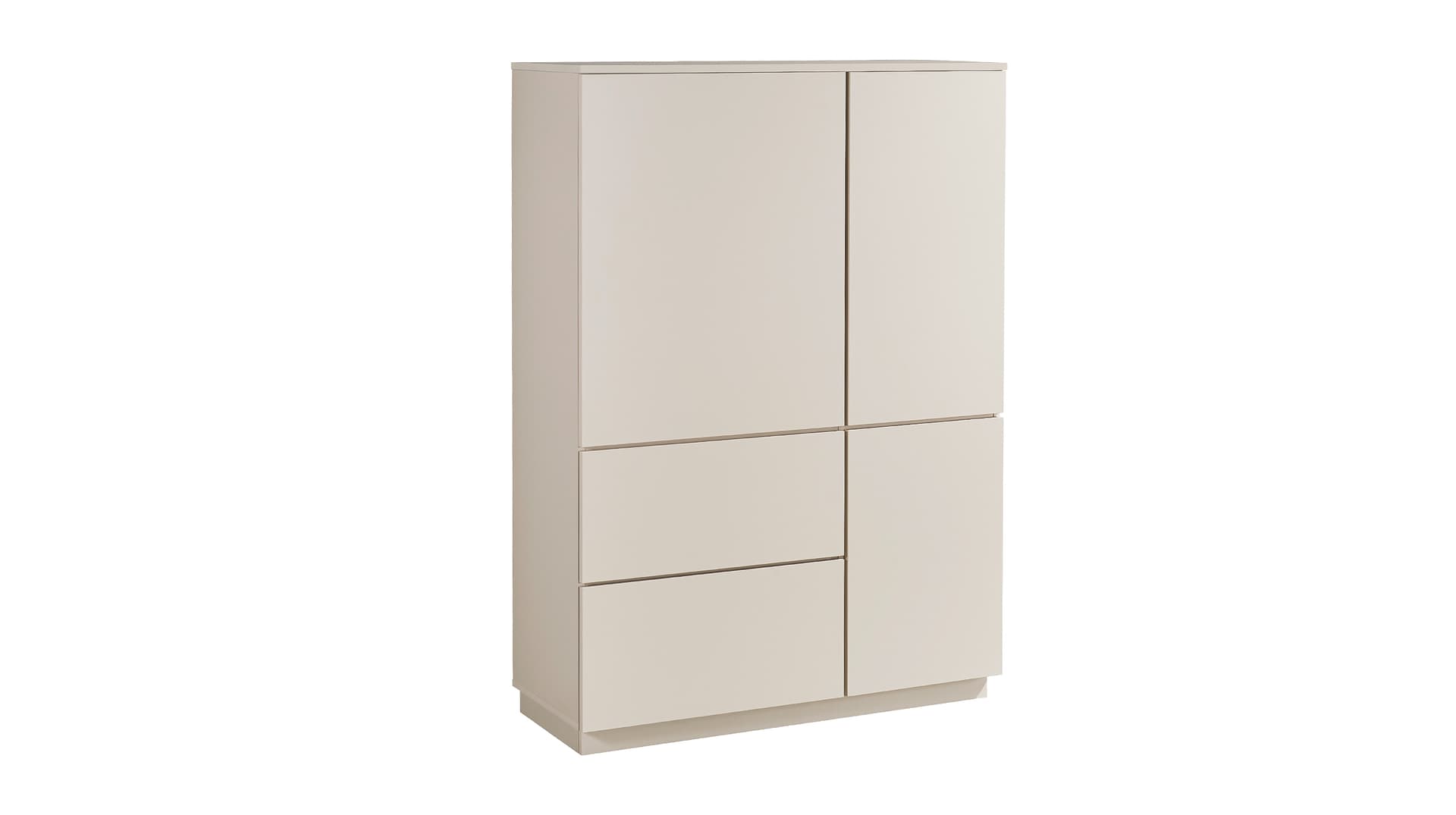 Highboard 3 Türen 2 Schubladen Beige-Kaschmir 103 cm - VINCE