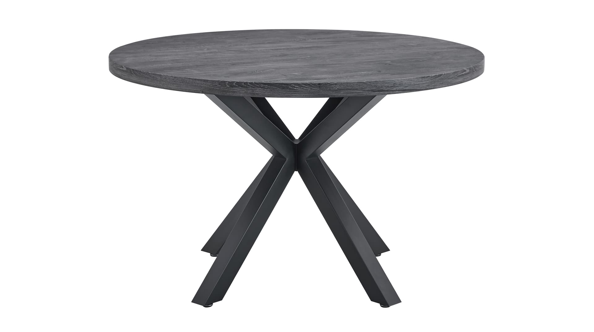 Esstisch rund 120 cm Akazie grau - schwarz - DAMIRA
