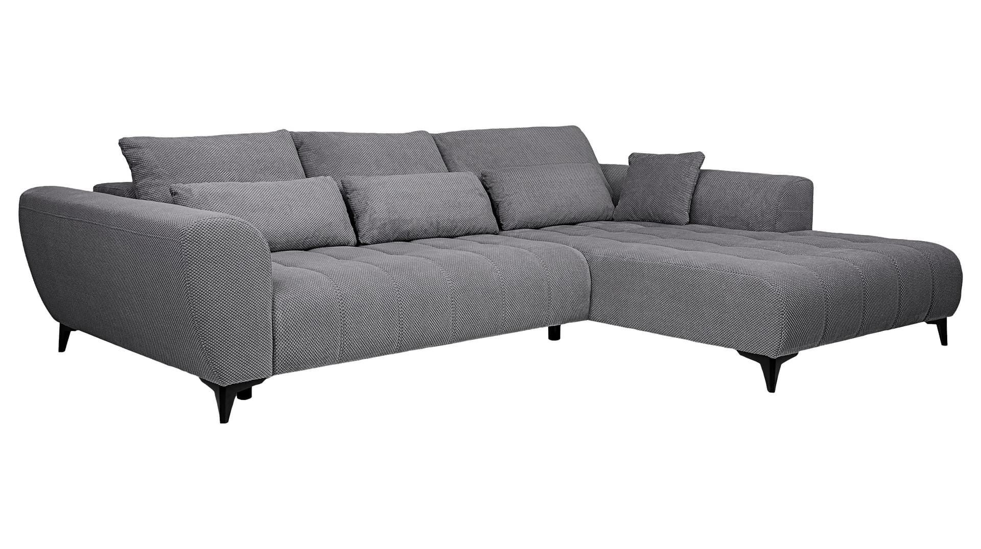 Ecksofa grau elektrisch ausfahrbar 287 cm - GARAY