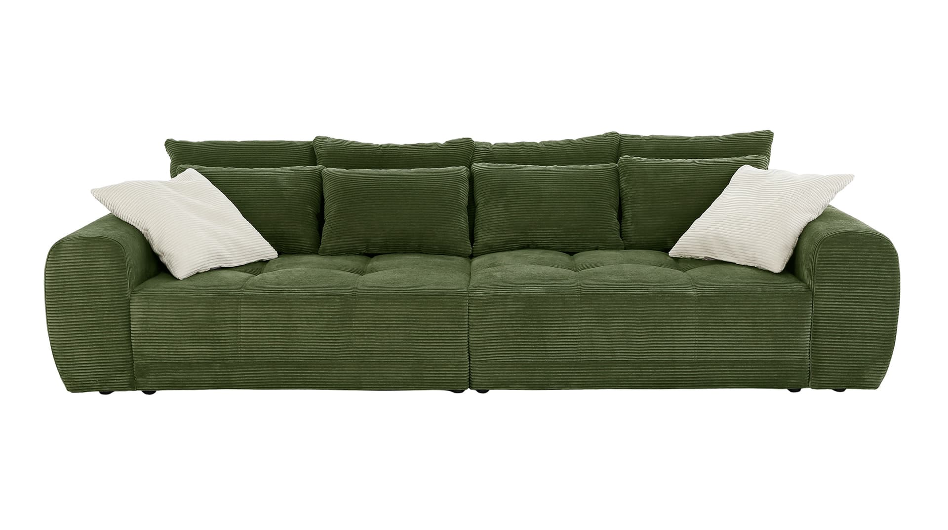 Big Sofa Cord grün - 308 cm - Federkern - JANNI
