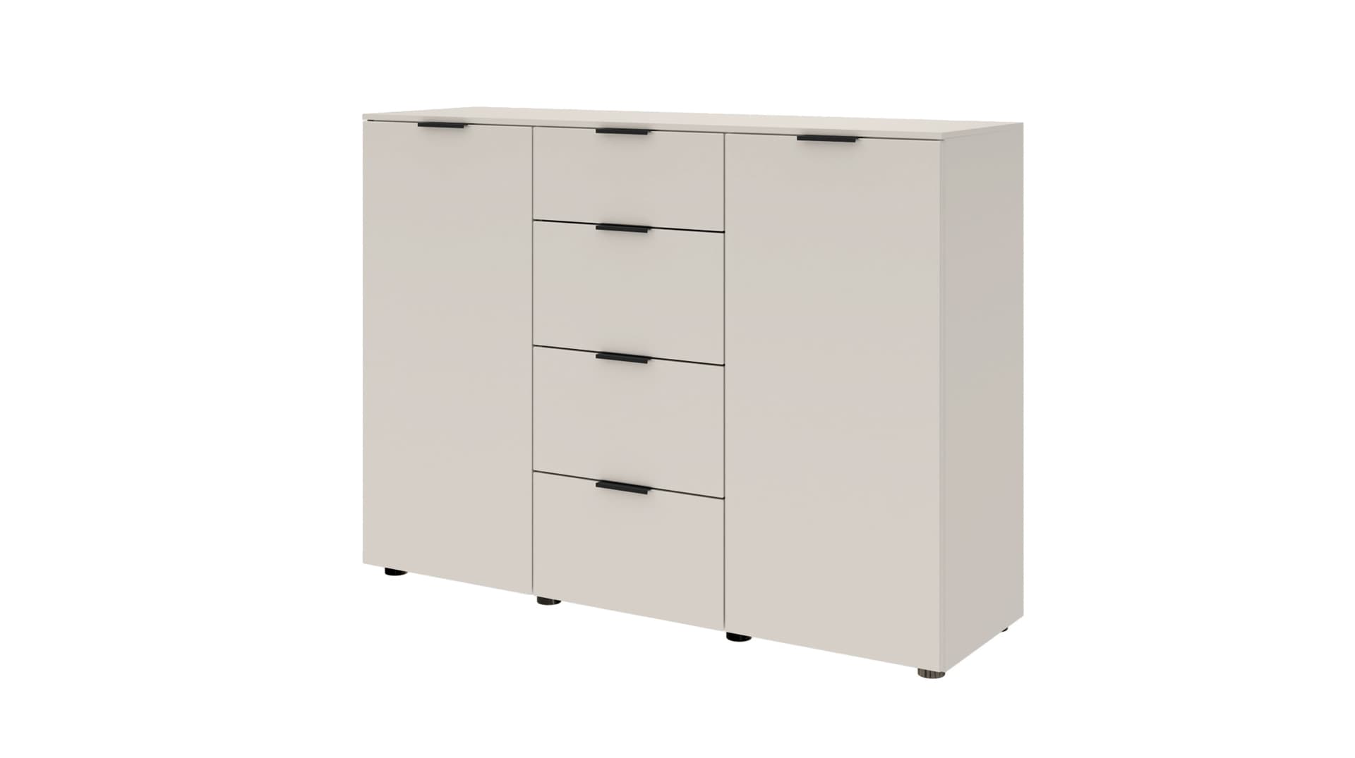 Kommode mit 4 Schubladen Beige-Kaschmir 135 x 40 cm - LINZ