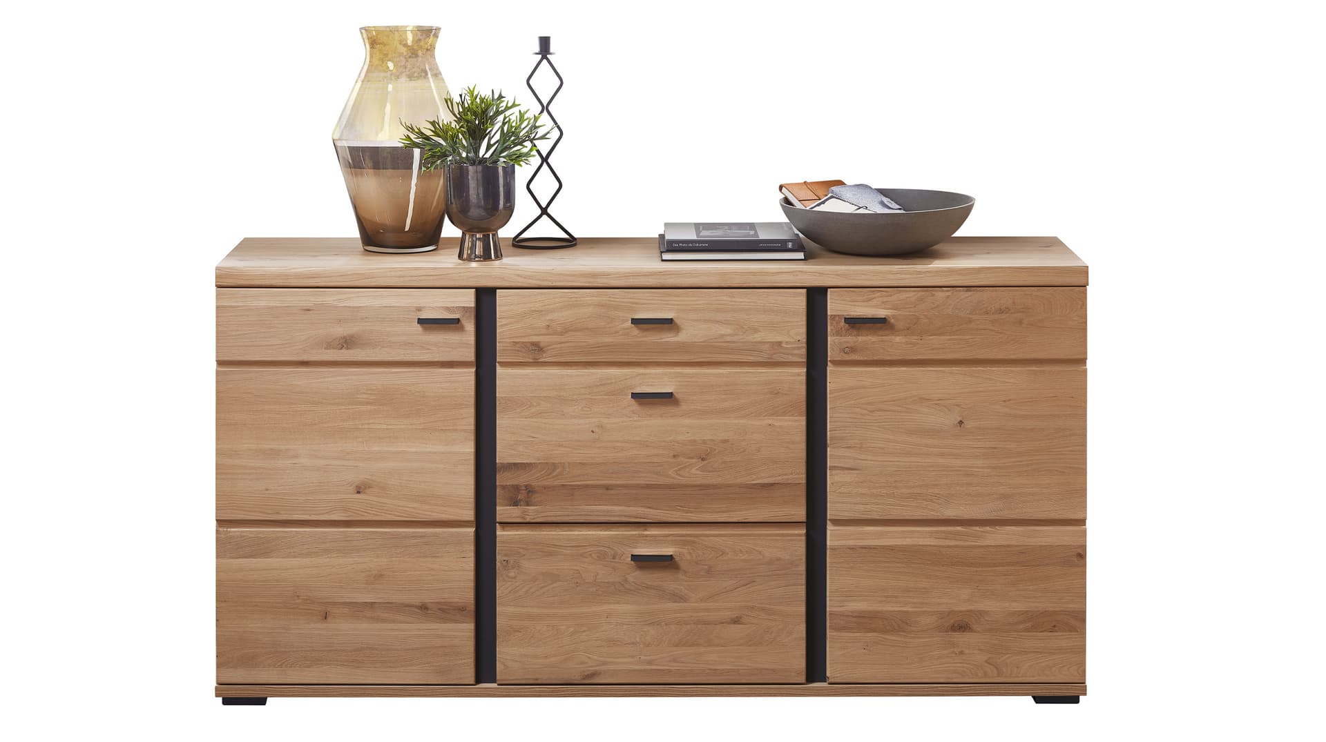 Sideboard mit 3 Schubladen Altesche massiv gebürstet 170 cm - SONOS
