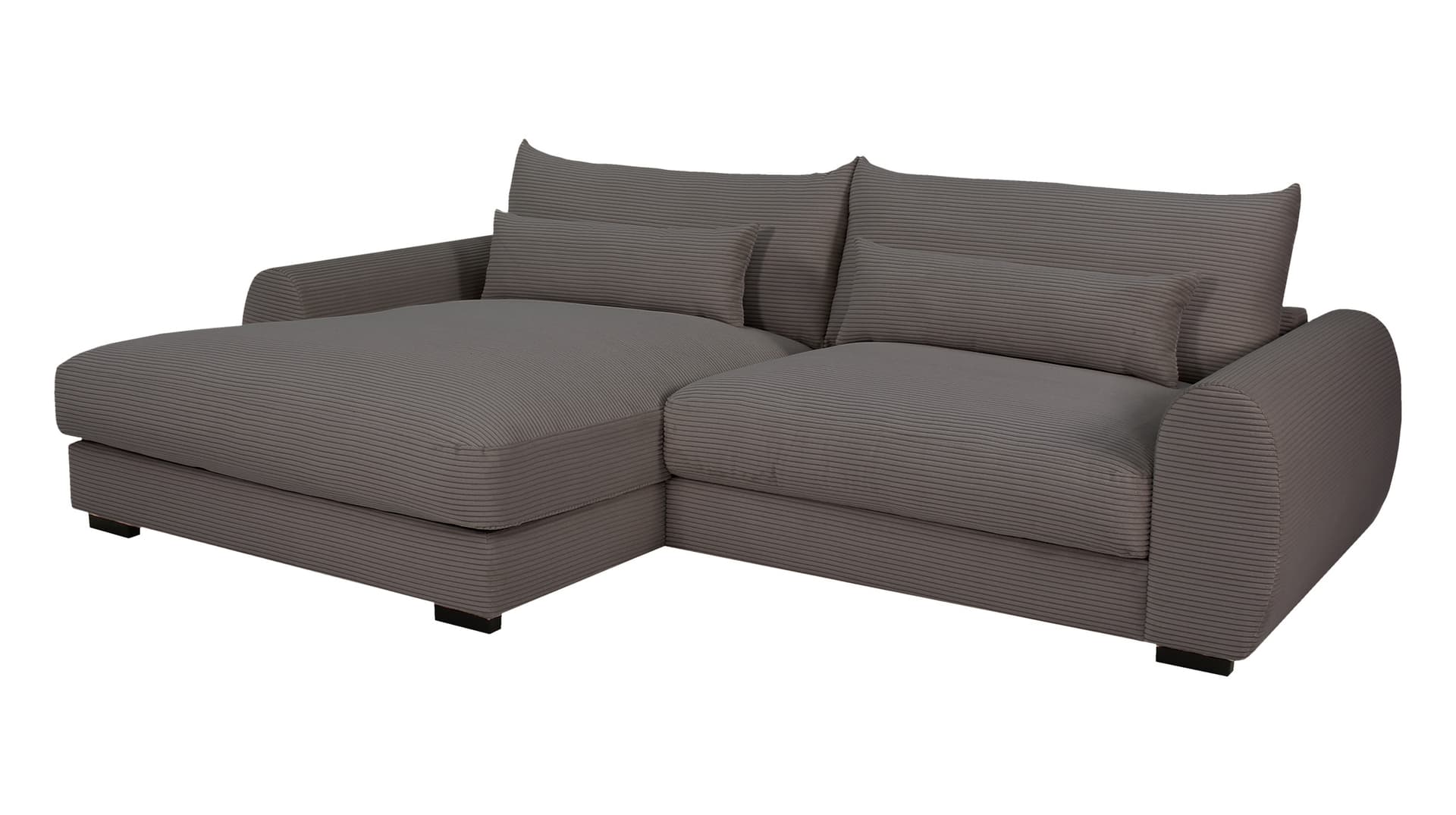 Ecksofa grau Cord 265 x 180 cm OT links - MARK