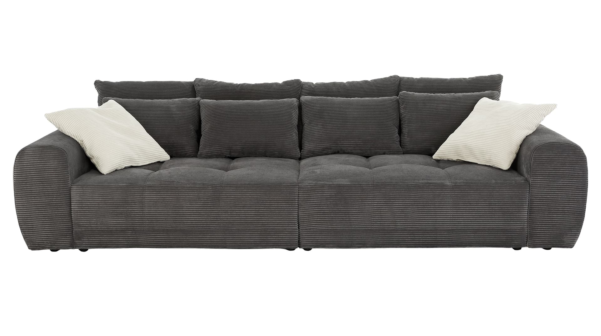 Big Sofa Cord grau - 308 cm - Federkern - JANNI