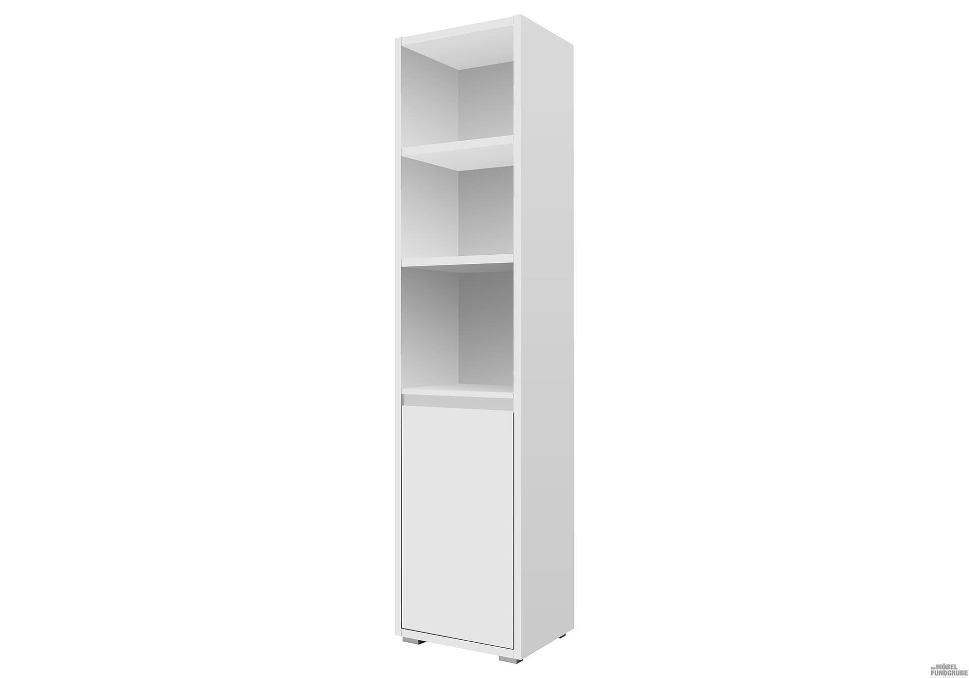 Bücherregal Standregal weiß 45 x 191 cm 1 Schranktür - IMAGE