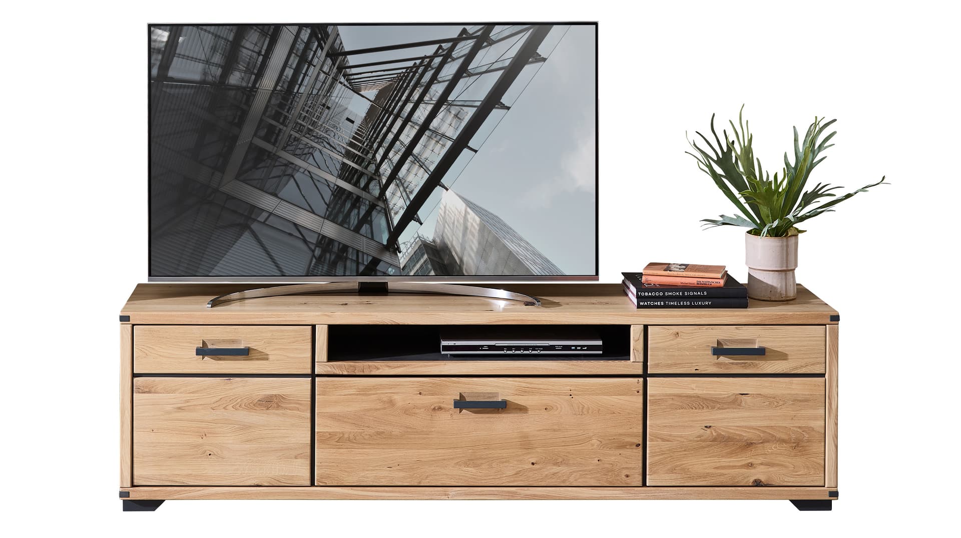 TV-Lowboard - Wildeiche massiv geölt - 190 cm - TV-Board - CATANIA