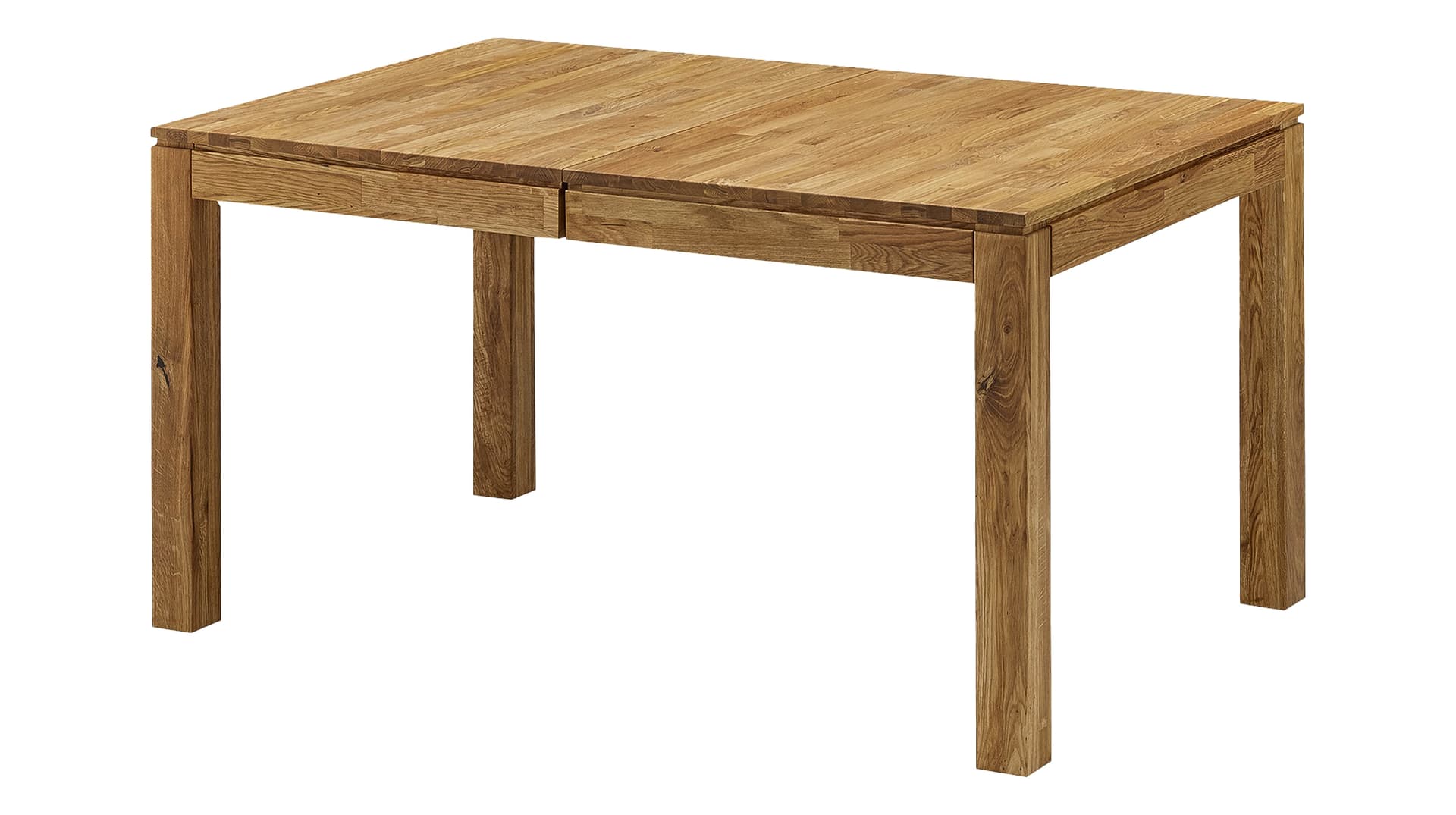Esstisch 160 (225-290 cm) x 90 cm ausziehbar Wildeiche massiv geölt - TAVERO