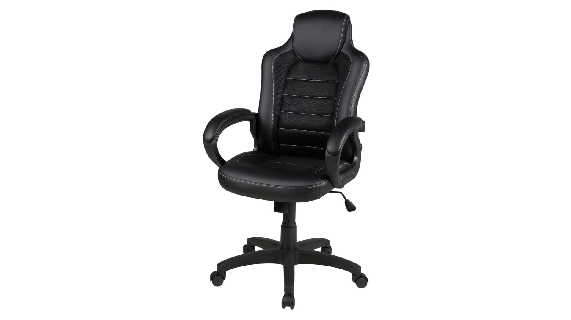 Chefsessel Drehstuhl schwarz Lederlook - JORIS