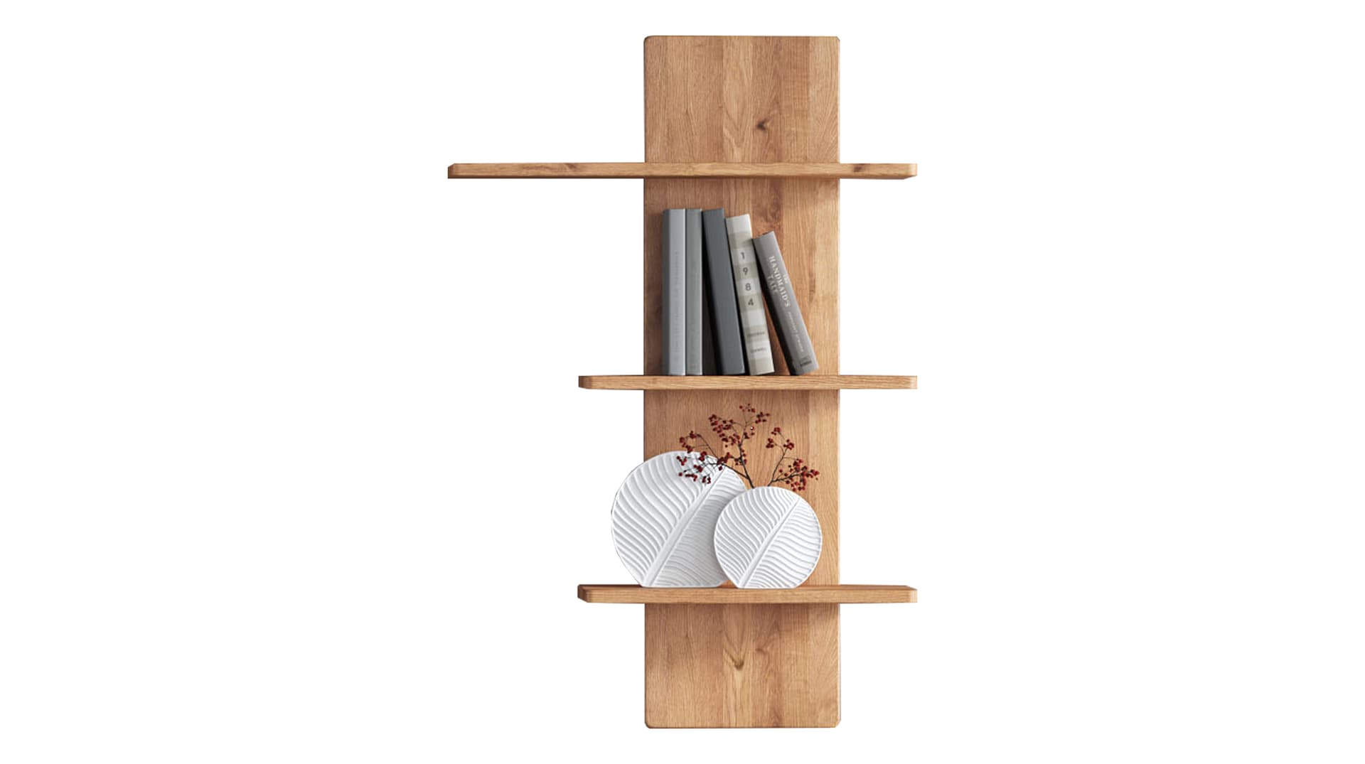 Wandboard Wildeiche massiv geölt 70 cm - montiert - LUCAS