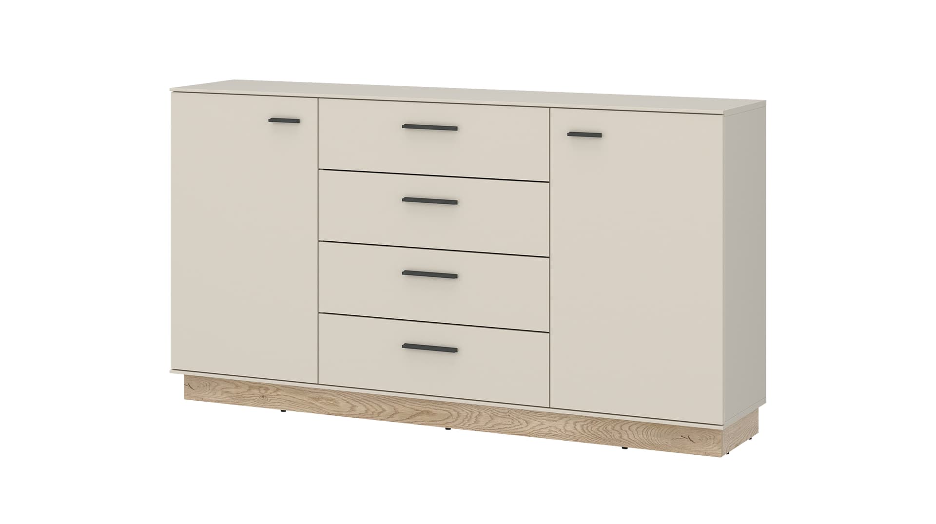 Sideboard mit 4 Schubladen Beige-Kaschmir - Eiche 155 cm - MEOLO