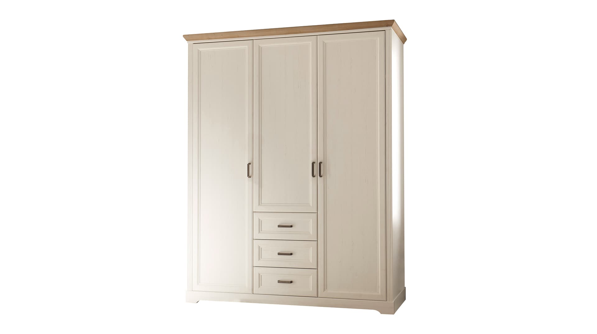 Kleiderschrank Pinie weiß - Artisan Eiche 164 cm 3-türig - JASMIN