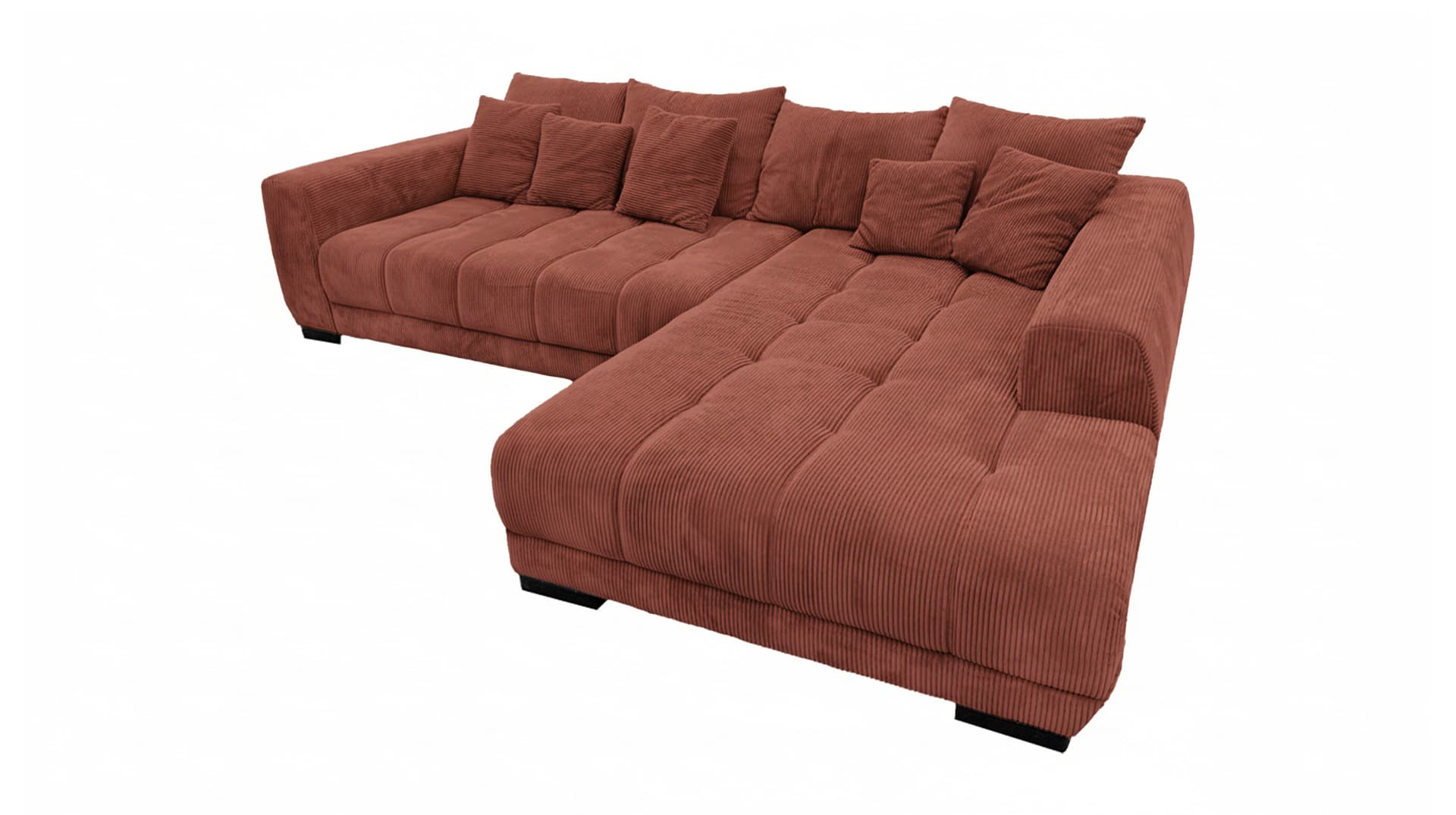 Ecksofa Cord rost elektrisch ausfahrbar 300 cm - OT rechts - ARTEMIS