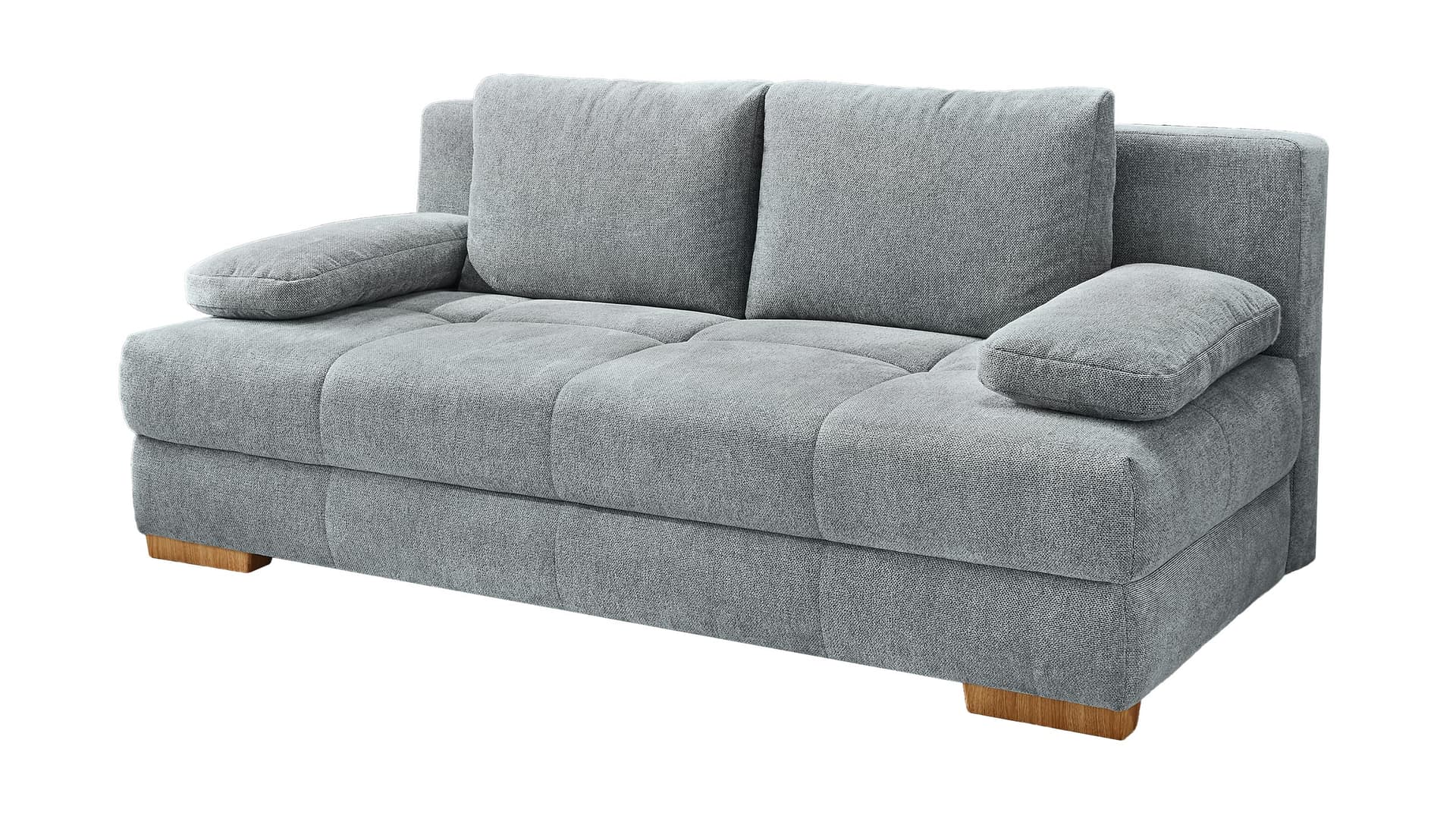 Schlafsofa Bettkasten grau Dauerschläfer Federkern 203 cm - CALLI