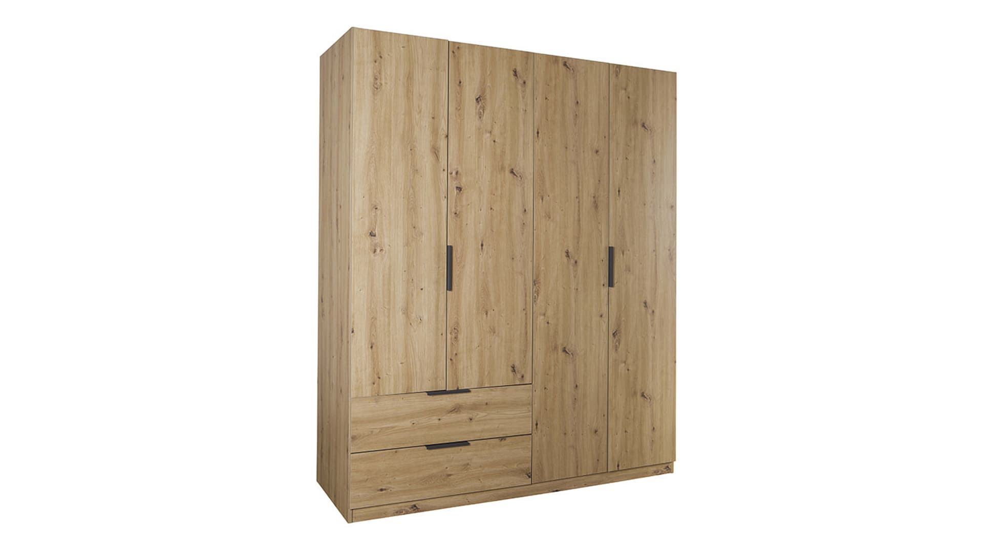Kleiderschrank mit Schubladen 4-türig Eiche 162 cm - ESPRESSO