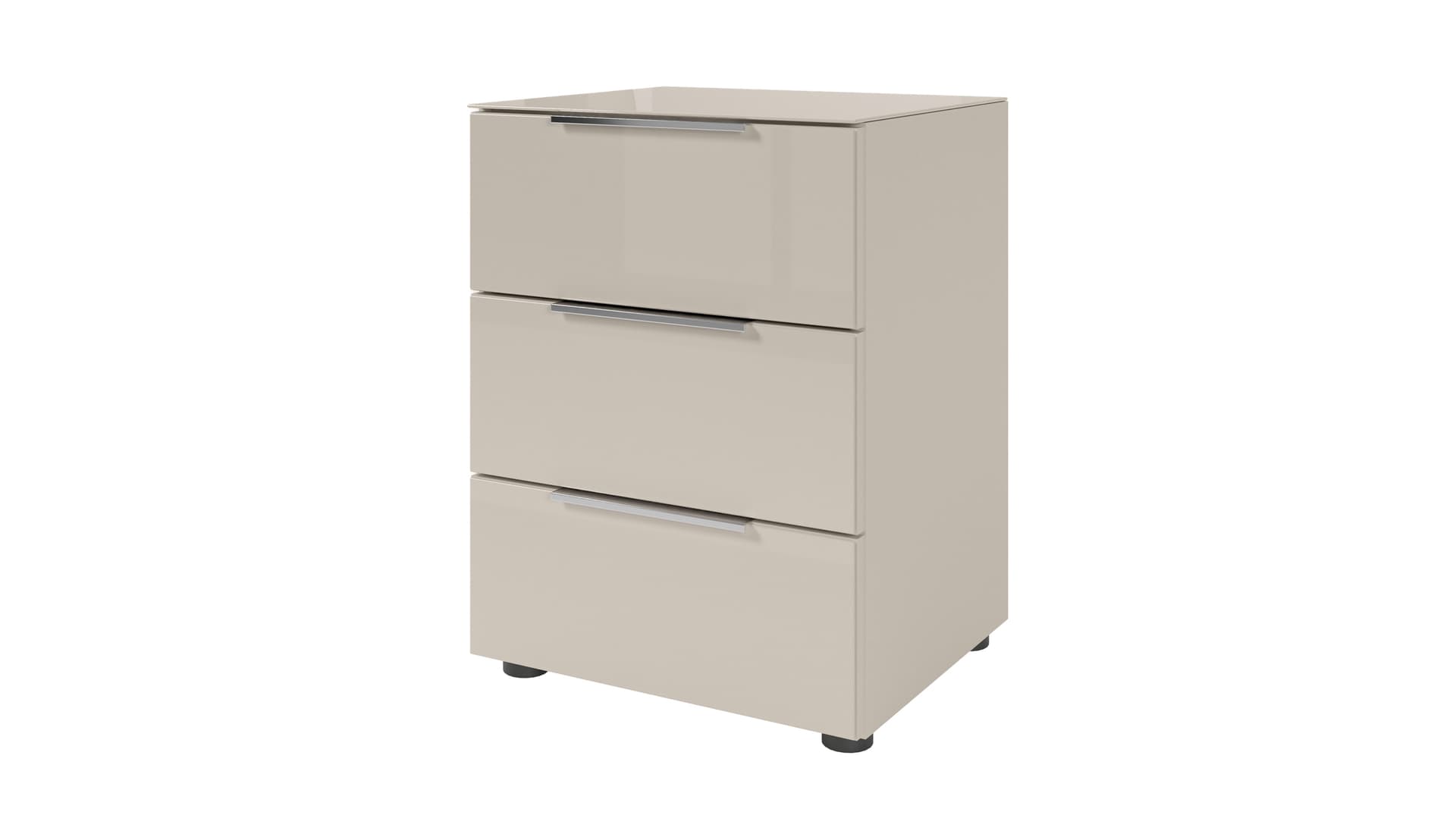 Nachttisch Beige-Kaschmir - Glas - 45 x 40 cm - SANTORIN