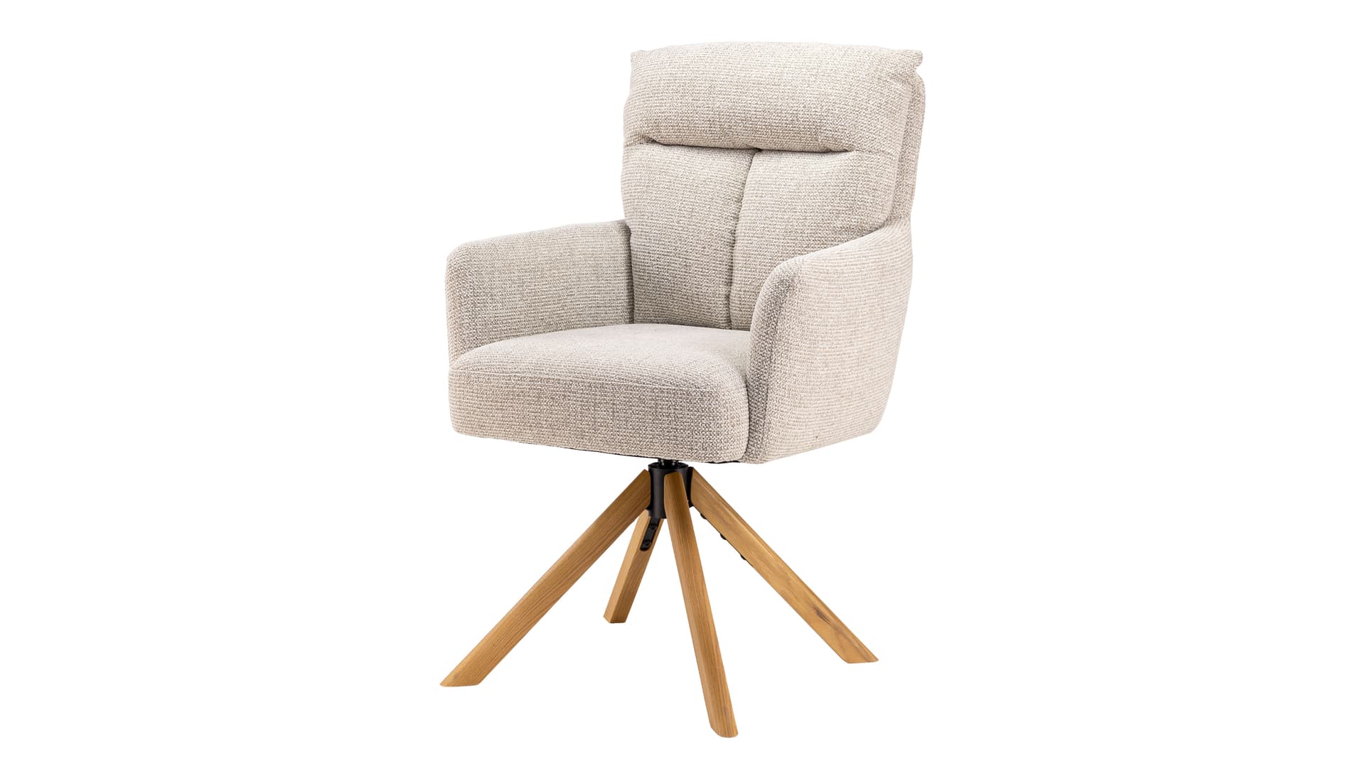 Armlehnstuhl beige Chenille drehbar - Federkern-Polsterung - SOFIA
