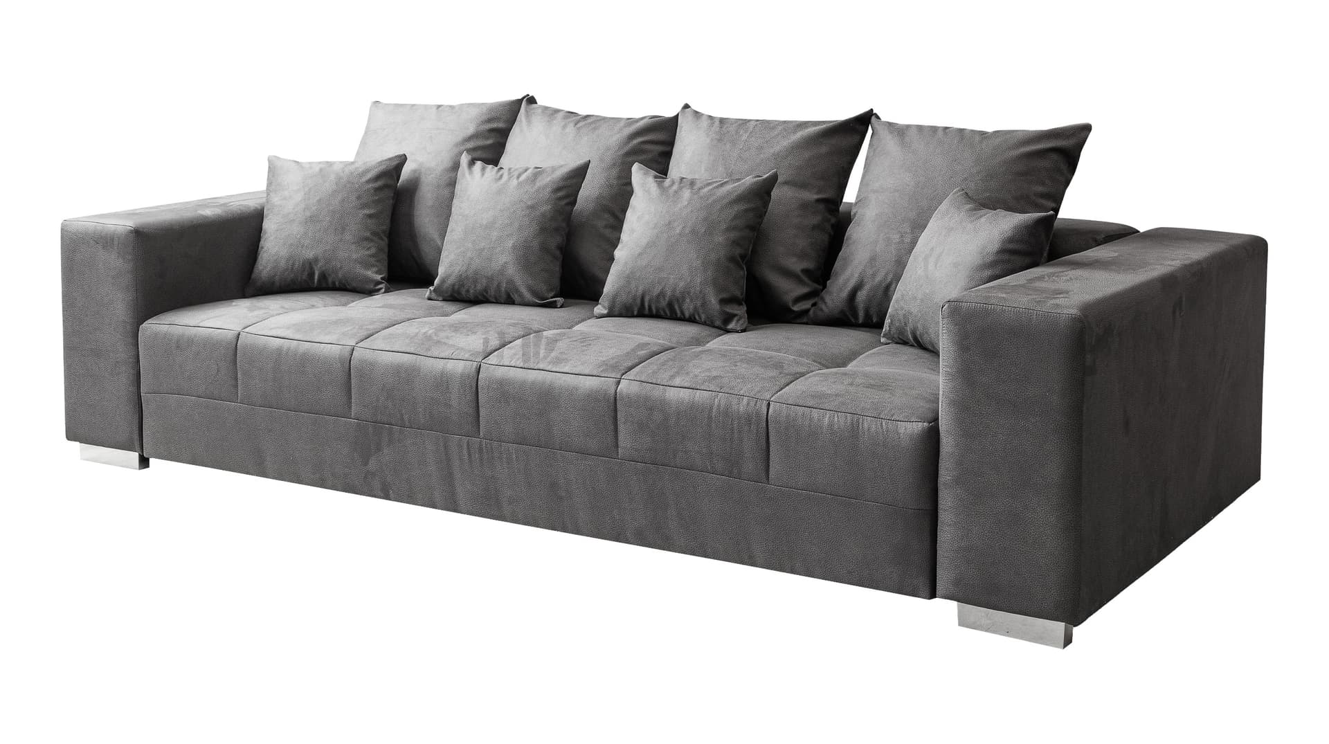 Big Sofa grau Vintage - Microfaser - 254 cm - BORNEO