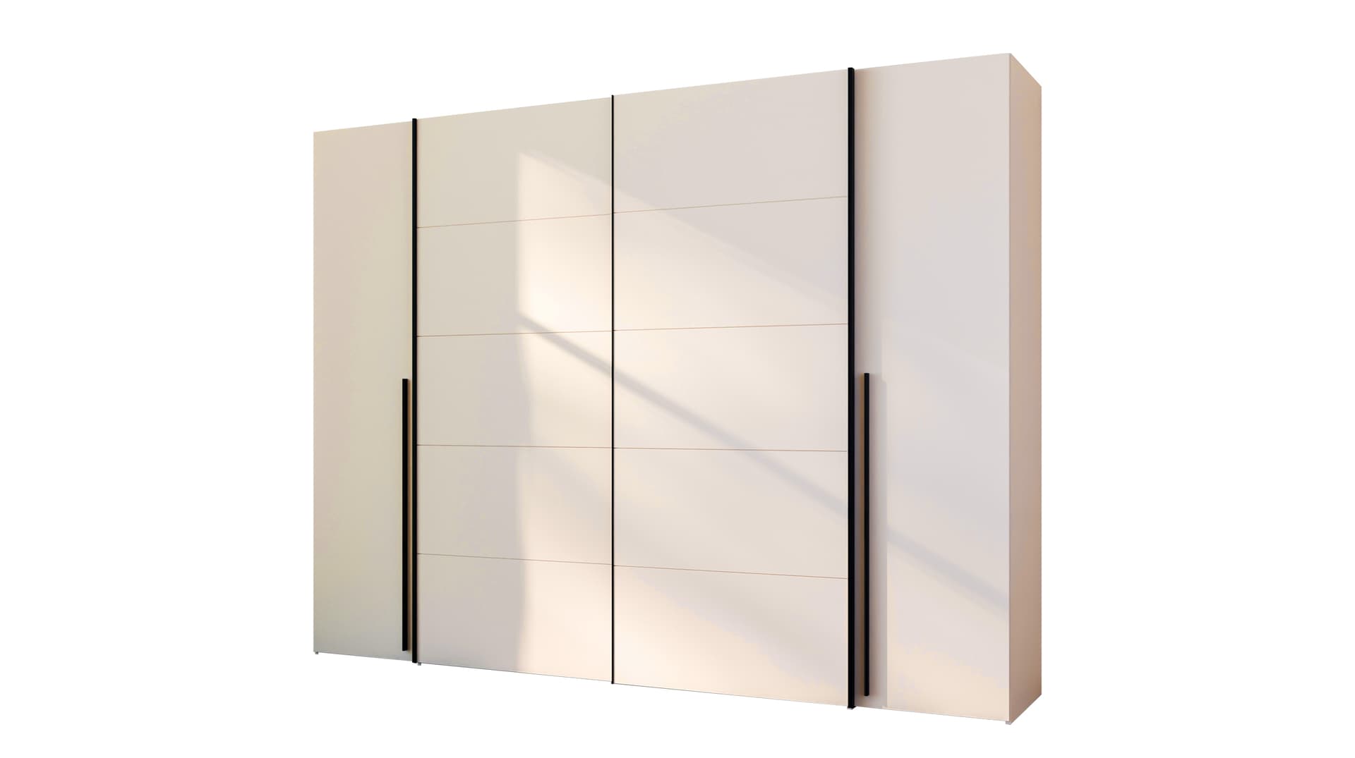 Kleiderschrank beige - 270 cm - Schwebetüren - NARAGO