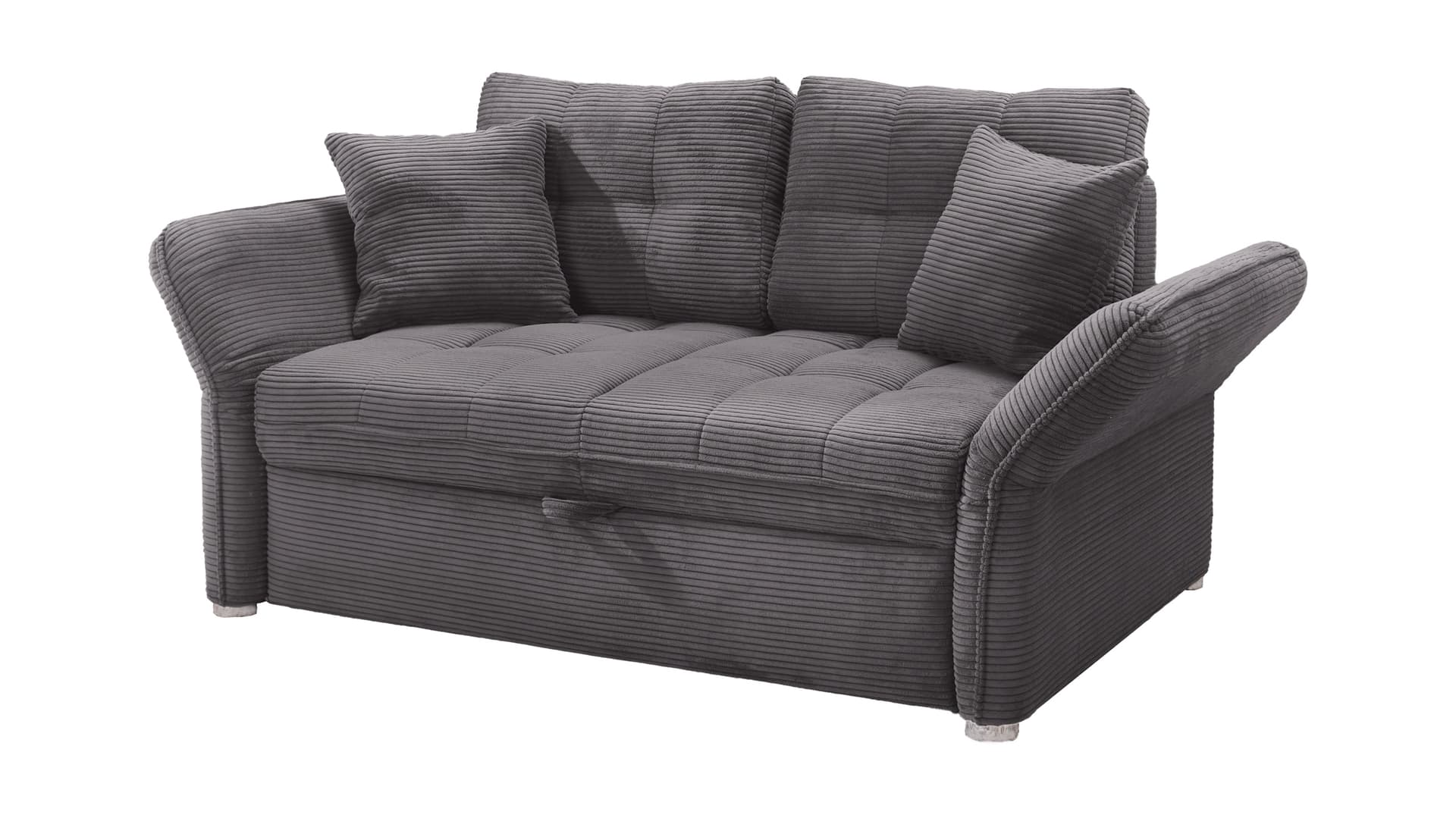 Schlafsofa Cord grau ausziehbar 191 x 105 cm - LEON