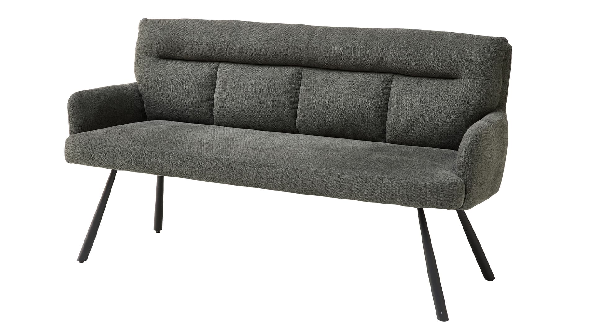 Sitzbank mit Rückenlehne grau 180 cm Federkern-Polsterung - SOFIA