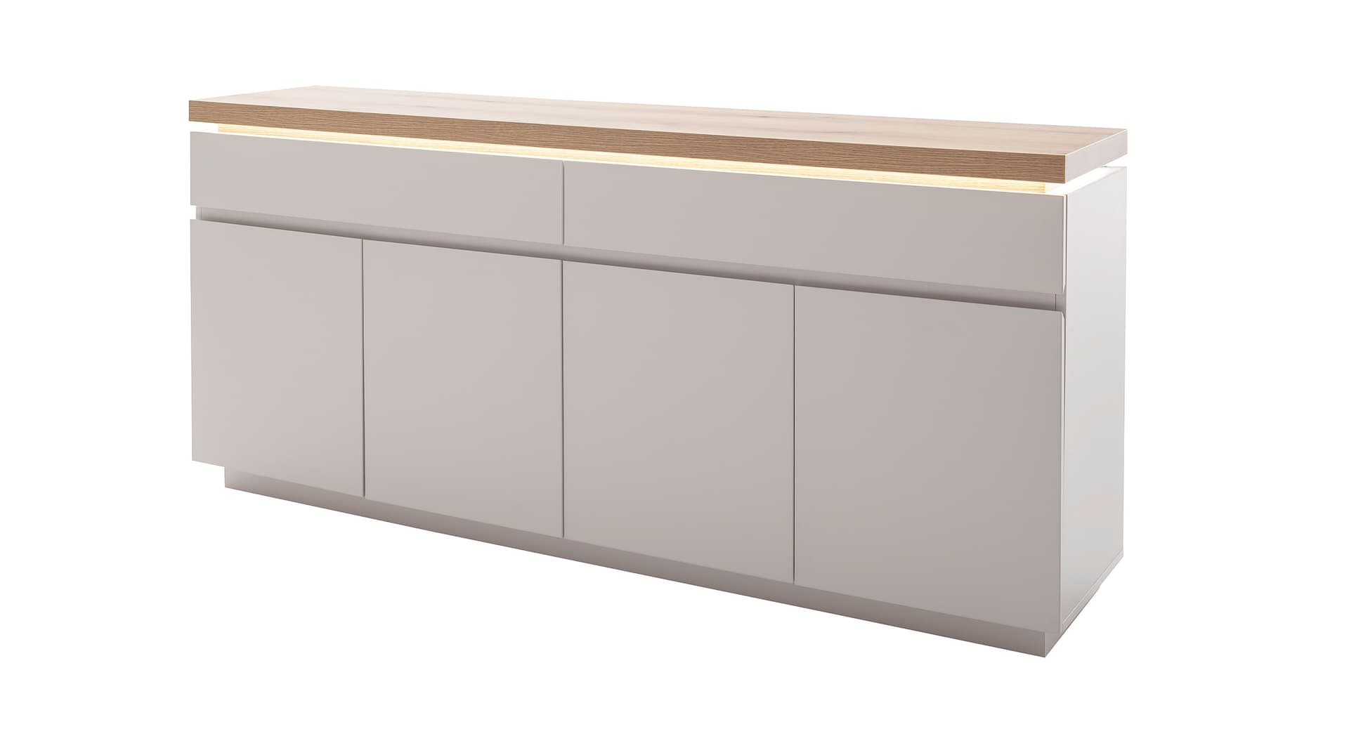Sideboard mit Beleuchtung Beige-Kaschmir - Eiche 180 cm - REMOLINO