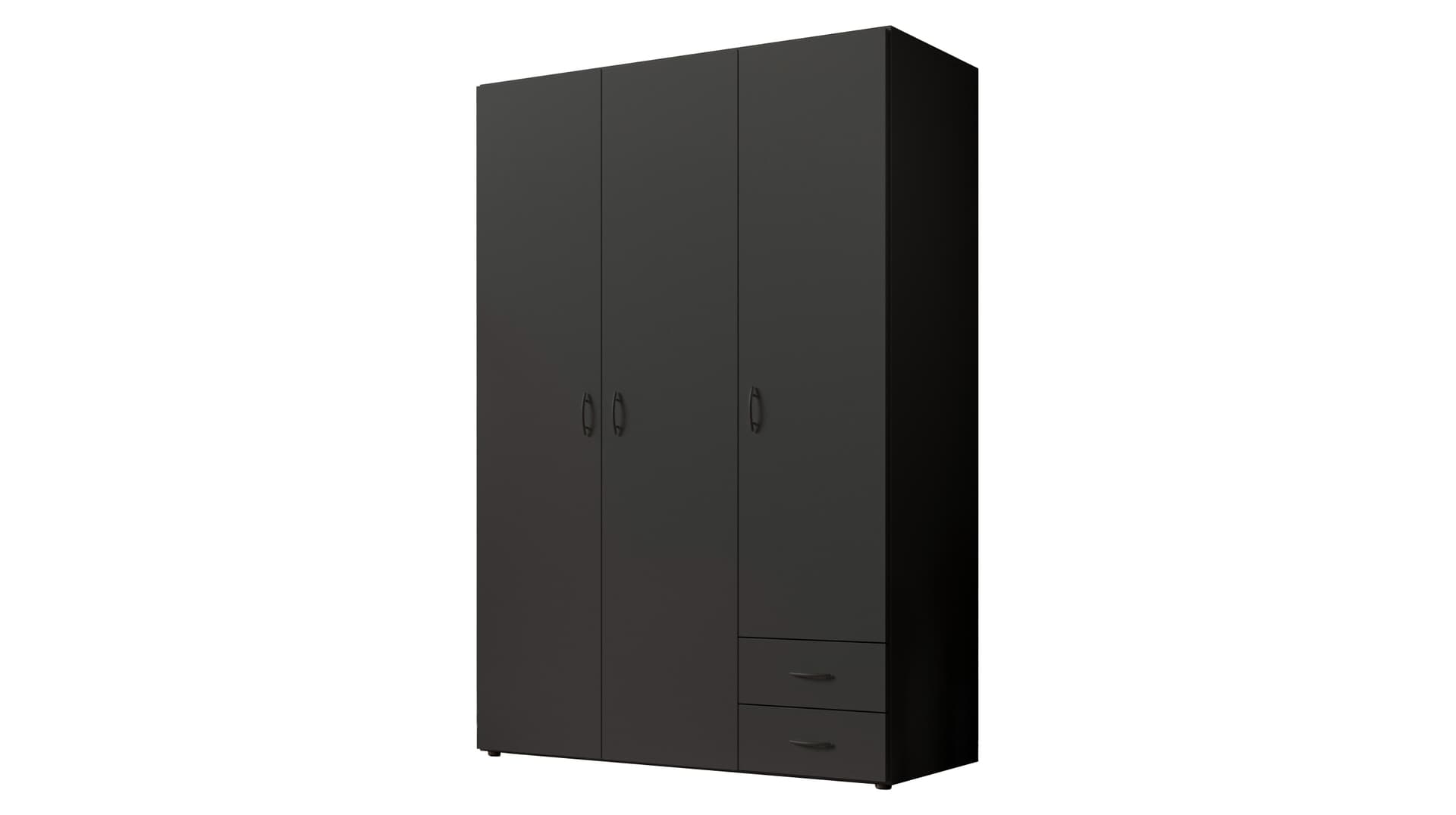 Kleiderschrank graphit - 120 cm - 3-türig - BASE