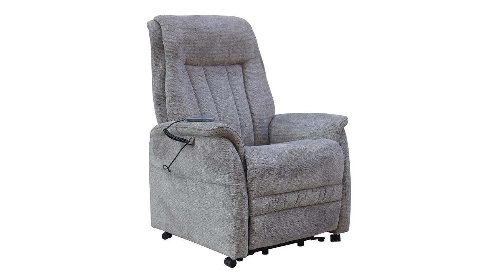 Fernsehsessel Webstoff taupe - 2 Motoren - Aufstehhilfe - SIENA