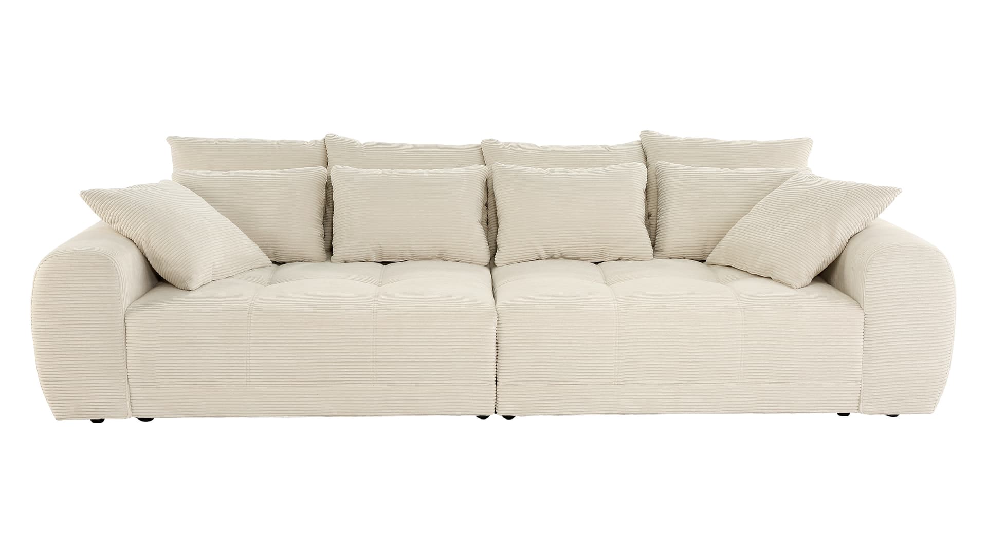 Big Sofa Cord beige - 308 cm - Federkern - JANNI