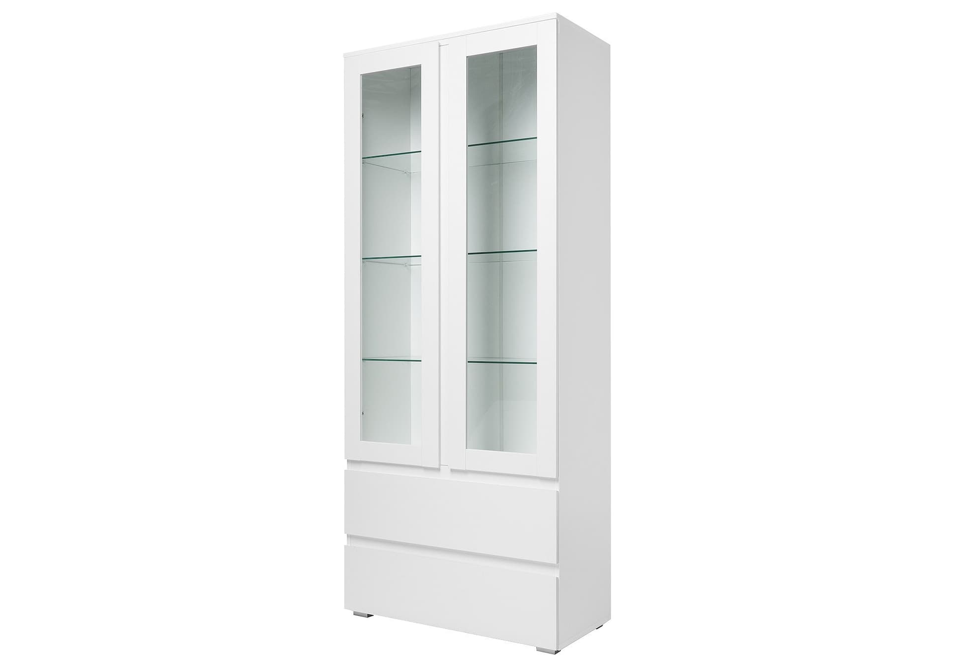 Vitrine mit 2 Glastüren weiß Breite 80 cm - IMAGE