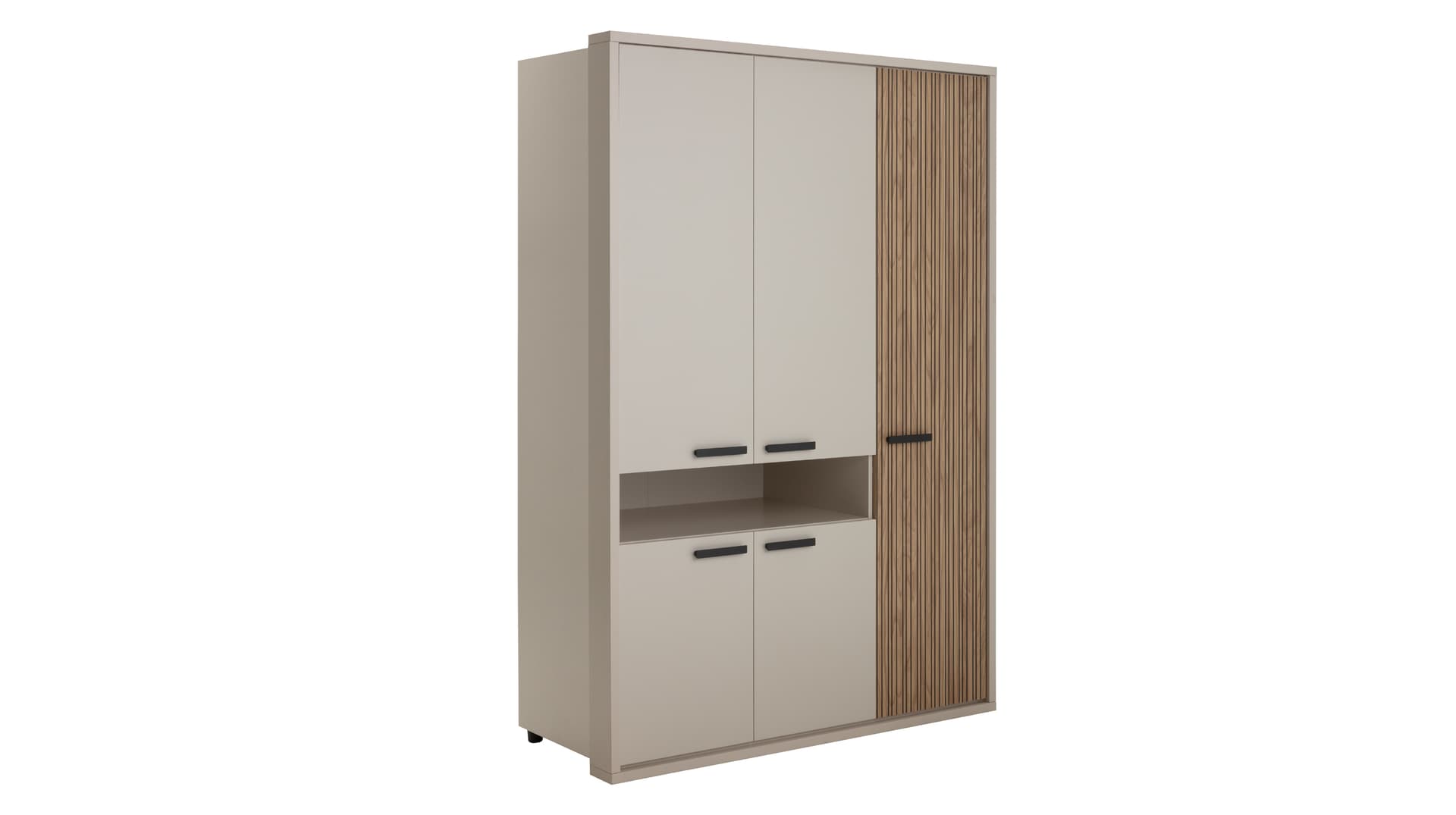 Kleiderschrank Eiche - Beige-Kaschmir - 147 cm - 5-türig - BRAVO