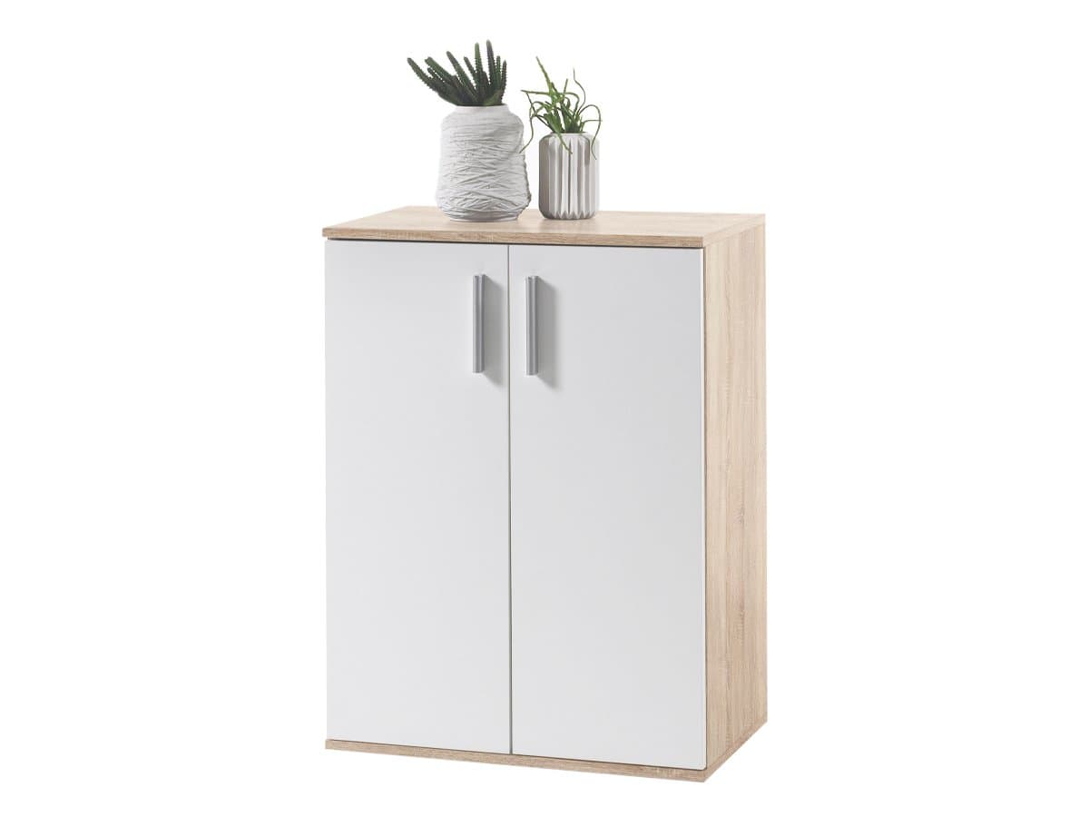Kommode Sonoma Eiche - weiß 60 cm - BOBBY