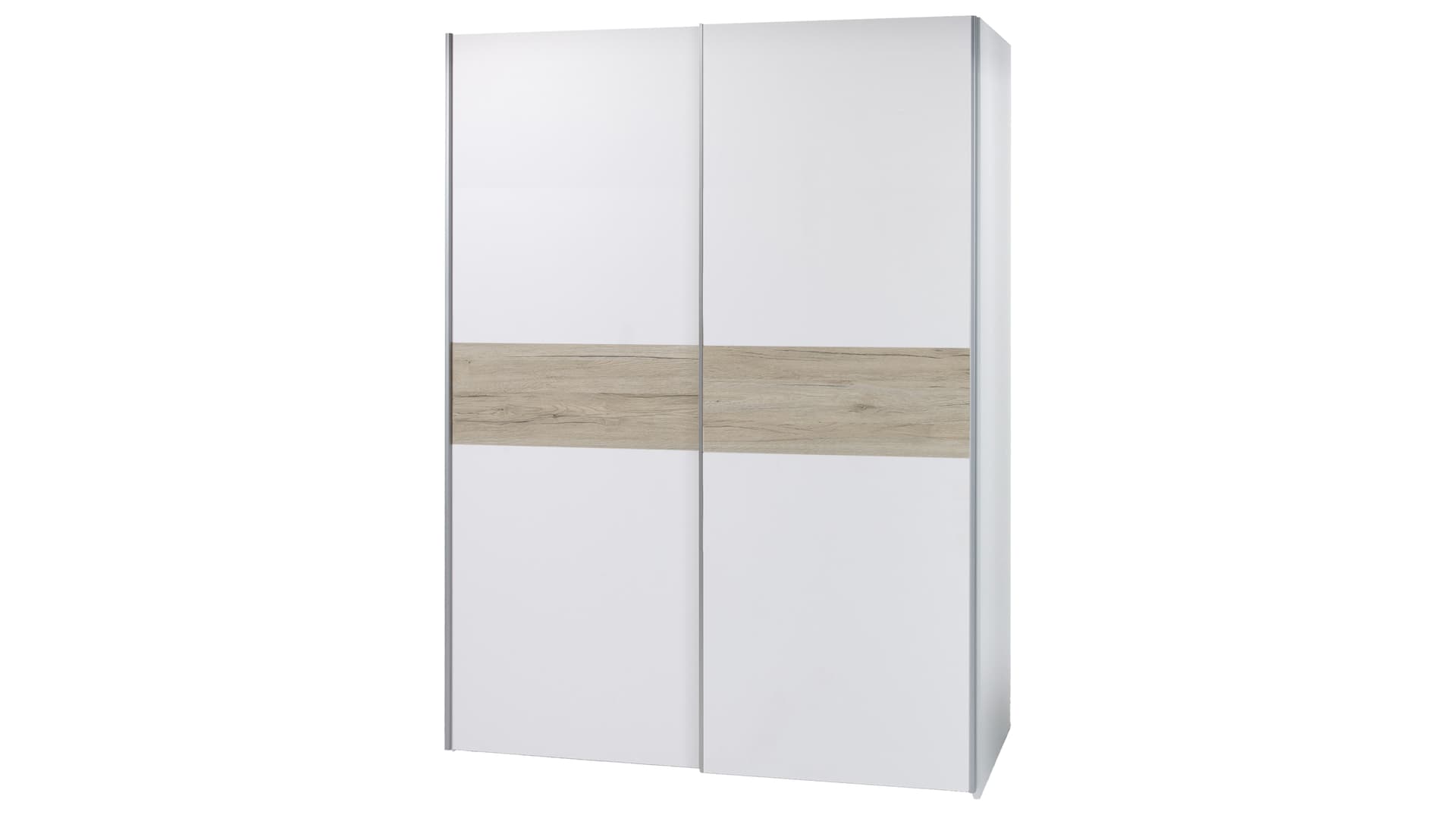 Schwebetürenschrank San Remo Eiche - weiß 170 cm - TIME
