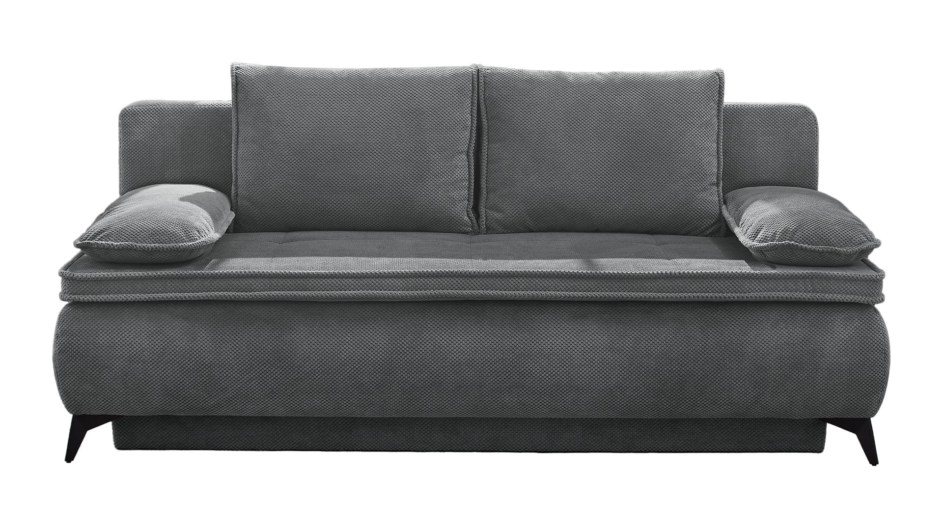 Schlafsofa Cord Bettkasten grau Dauerschläfer 205 cm - DREAMER