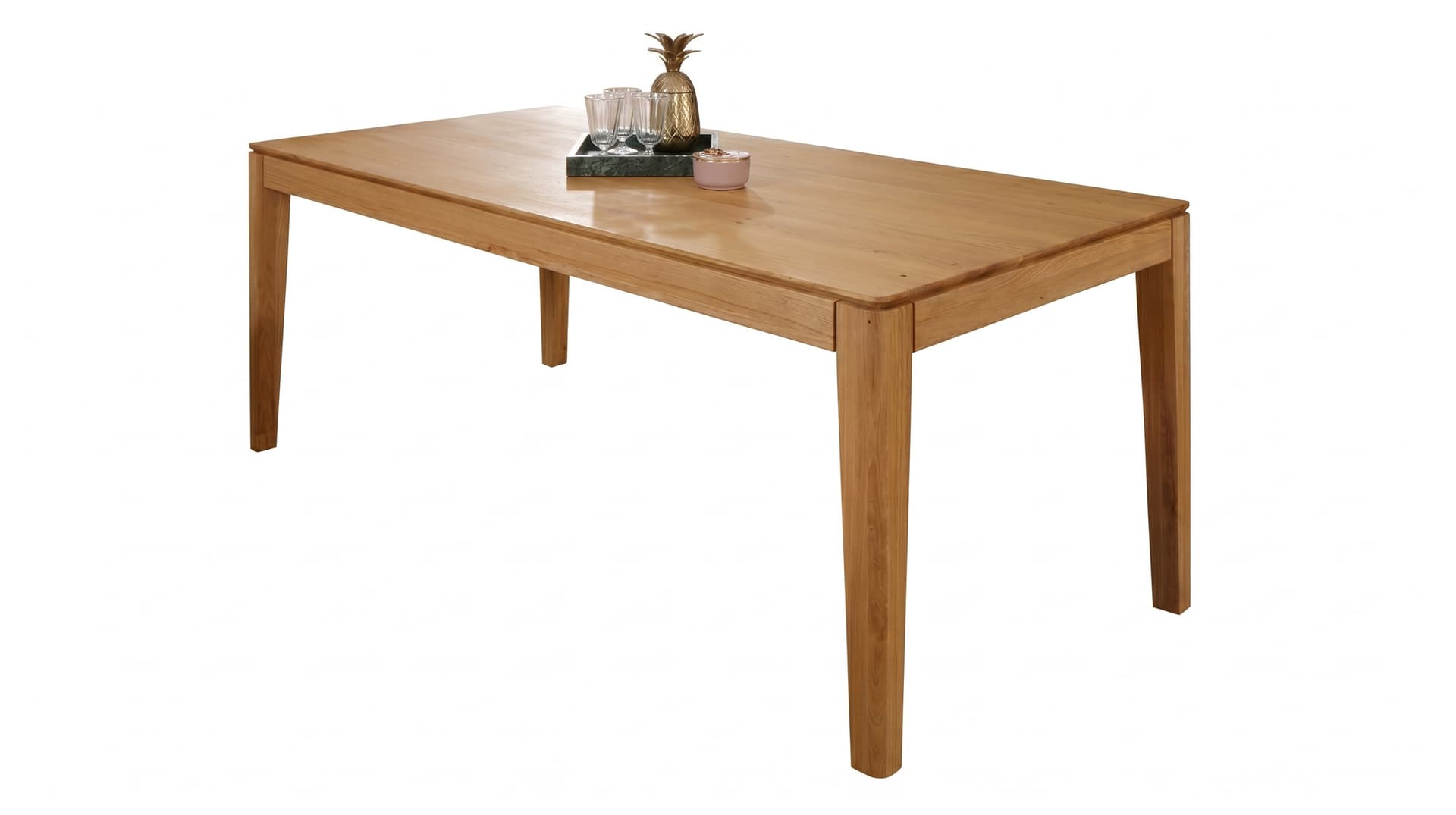 Esstisch ausziehbar 140-225 cm Massivholz Wildeiche geölt - FLAVIA