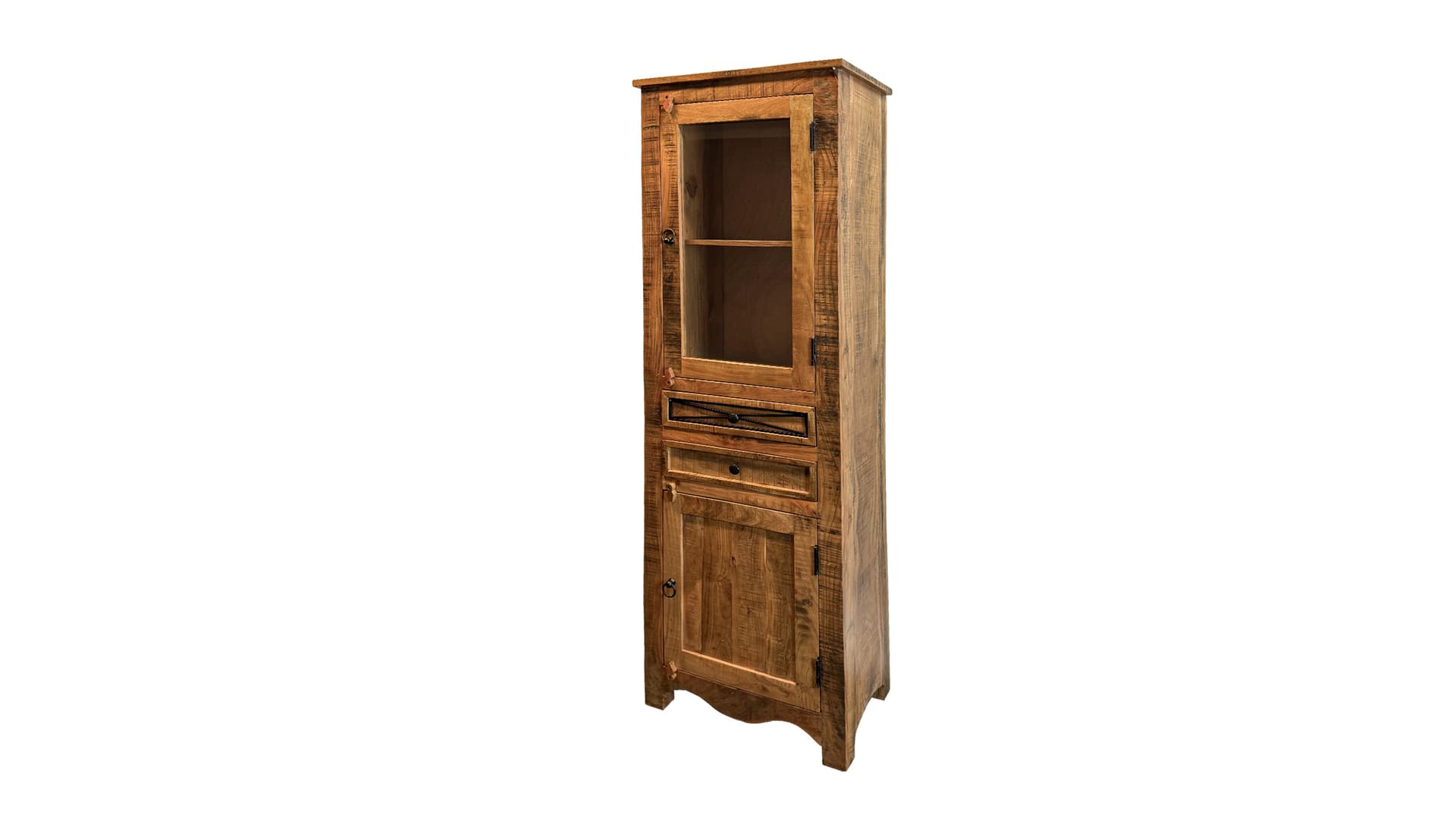Vitrine mit Glastür Akazie massiv lackiert montiert 60 cm - ACANO