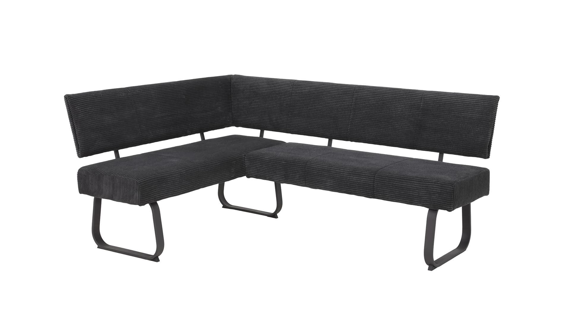 Eckbank anthrazit Cordbezug 202 x 152 cm mit Federkern - OLESSA