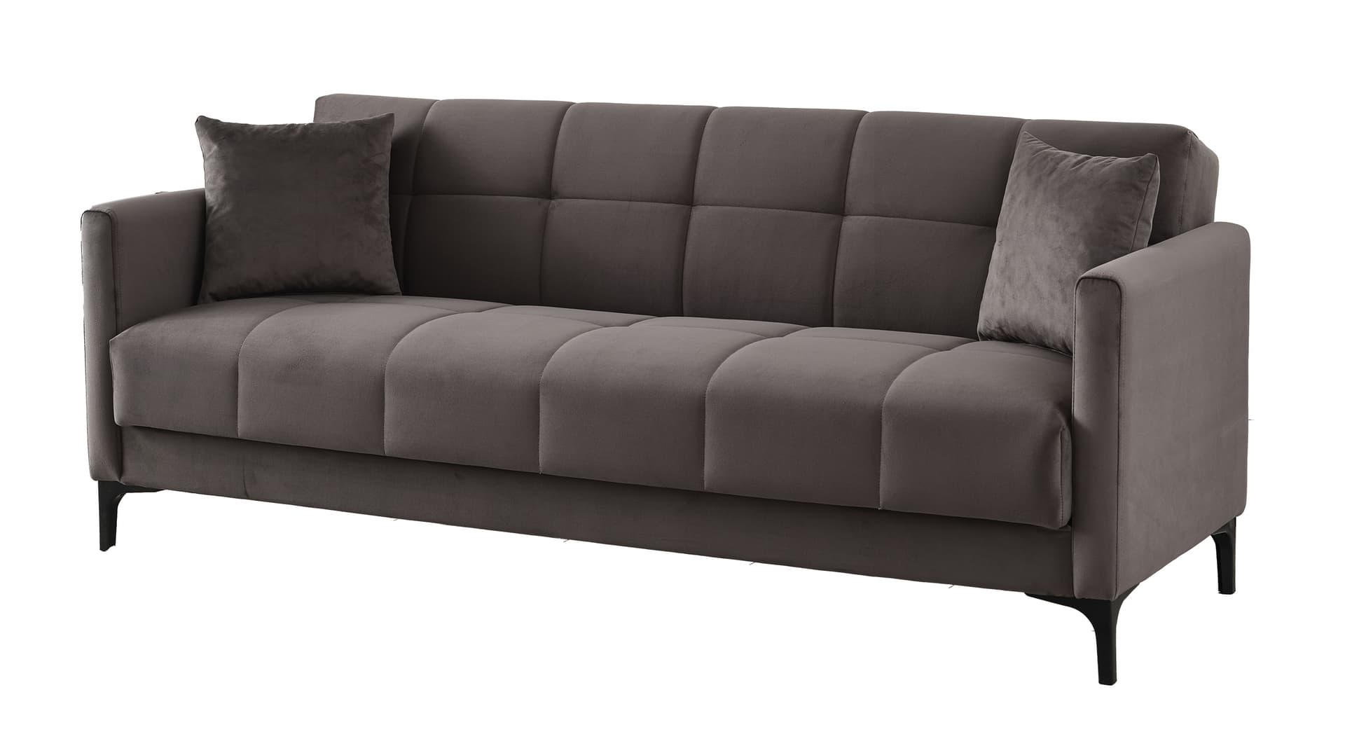 Einzelsofa grau Schlaffunktion Bettkasten ausziehbar 213 cm - PERU