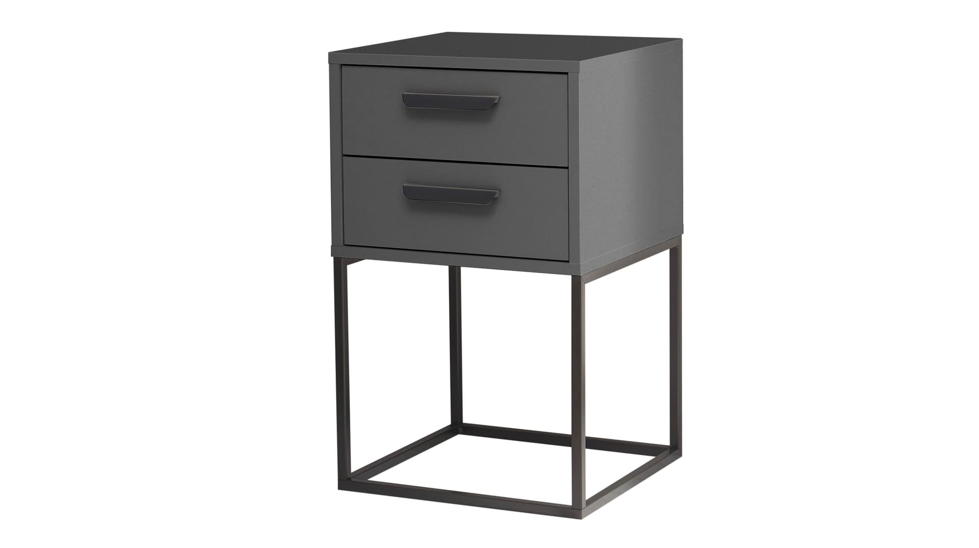Nachttisch mit Schubladen graphit 40 x 39 cm - SUNA