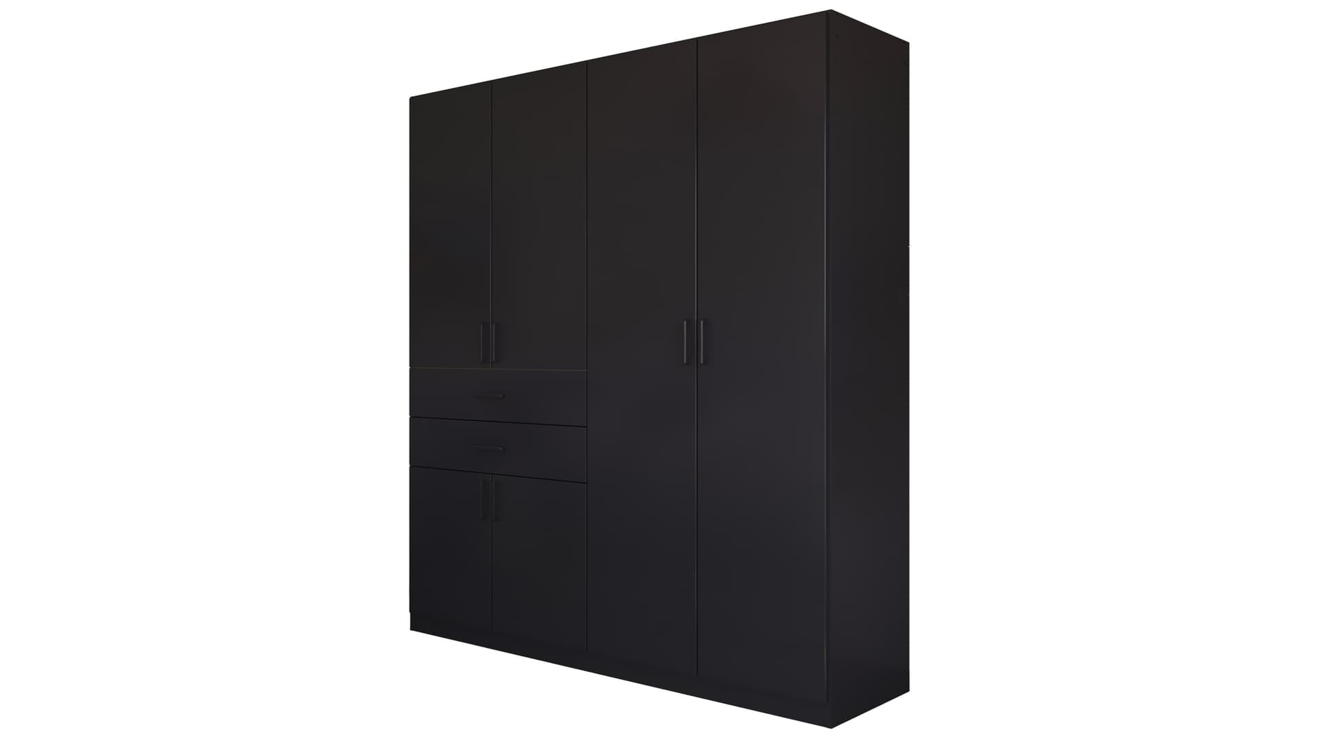 Kleiderschrank grau metallic - 181 cm - rauch - MAIKA