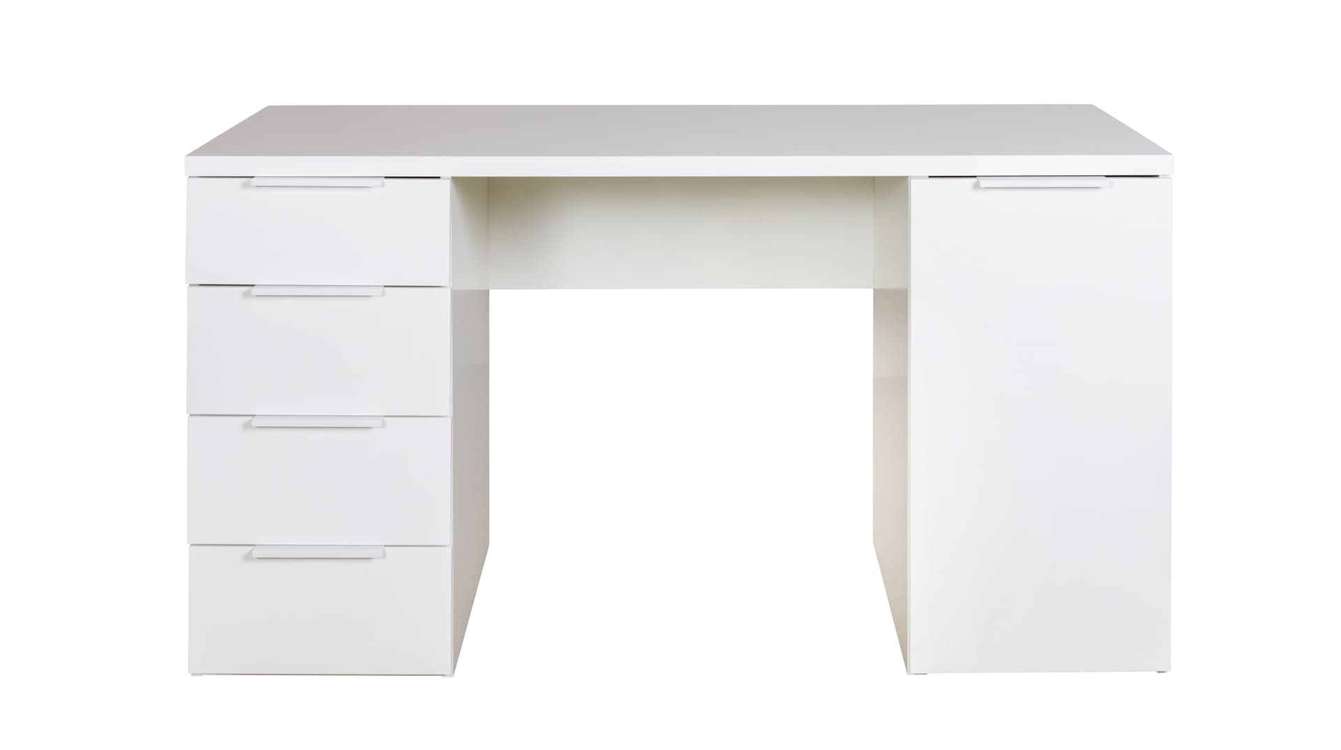 Computerschreibtisch mit Schublade weiß hochglanz 146 cm - ESPRESSO