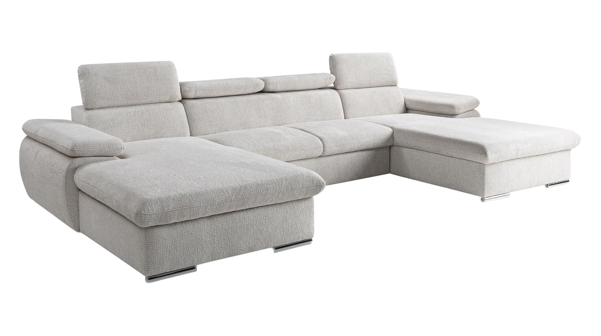 Wohnlandschaft Schlaffunktion creme 352 cm - Bettkasten - CARLO